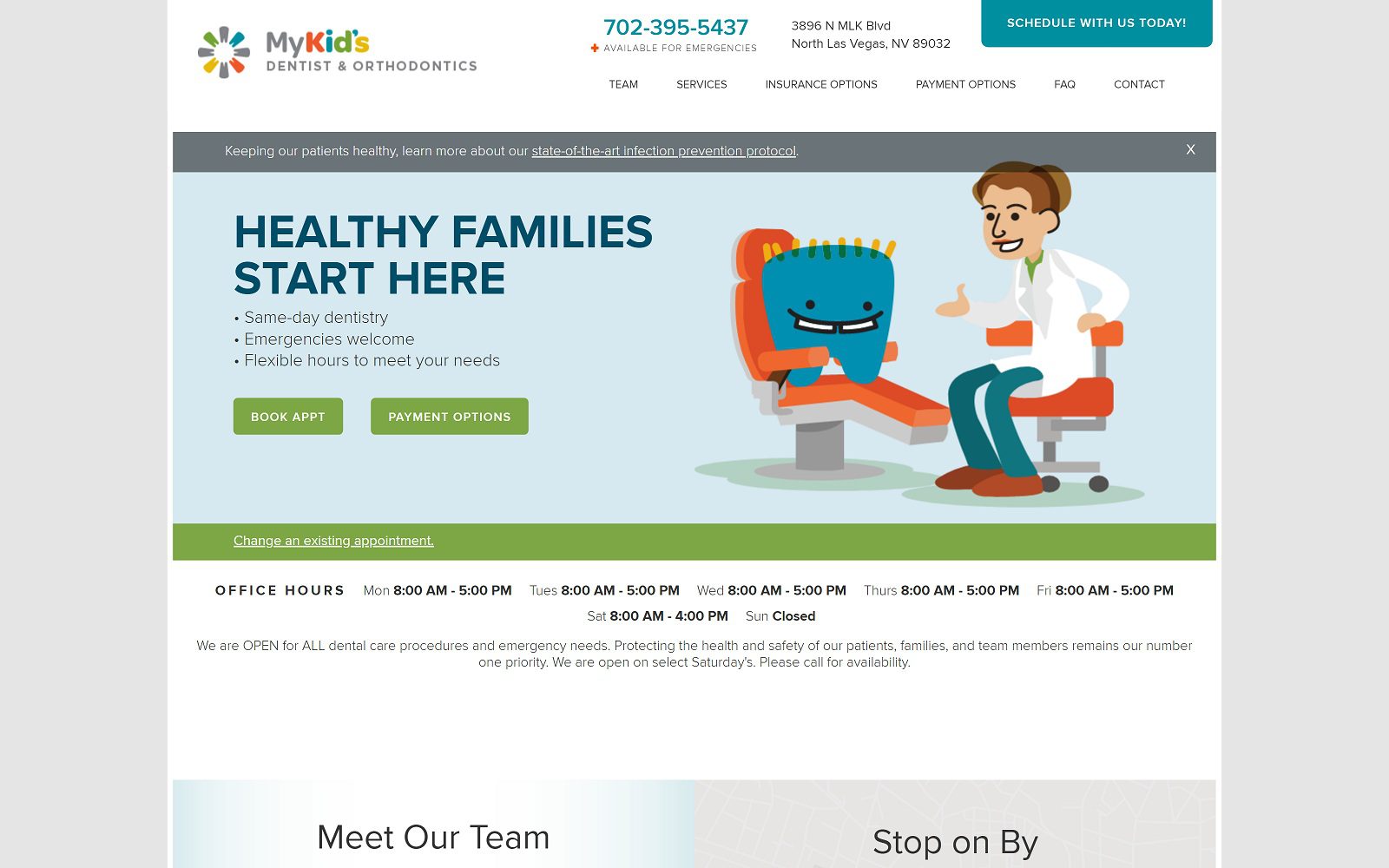 The Screenshot of My Kid's Dentist & Orthodontics Website