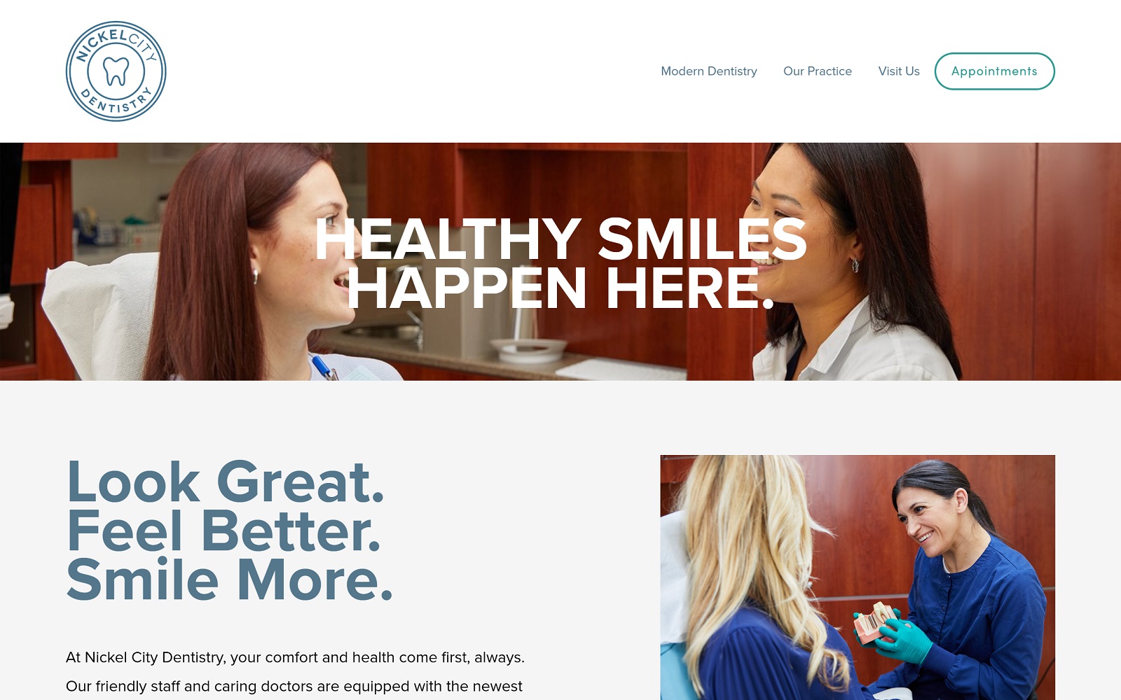 nickelcitydentistry.com screenshot