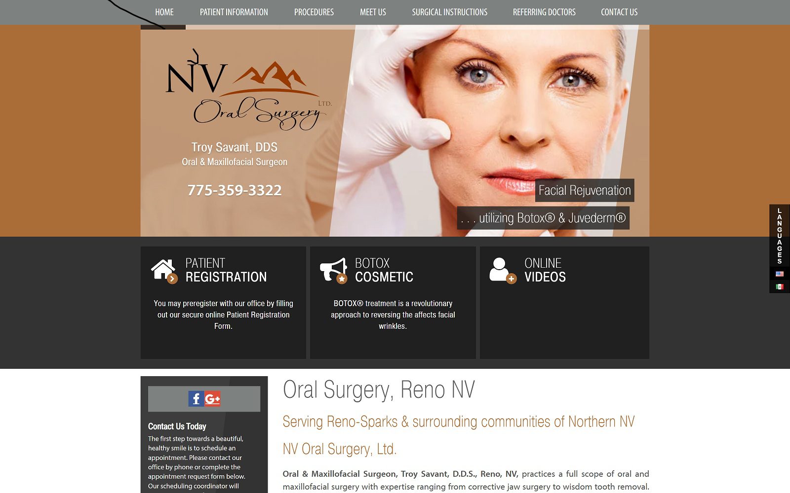 The Screenshot of Dr. Troy D. Savant, DDS Website