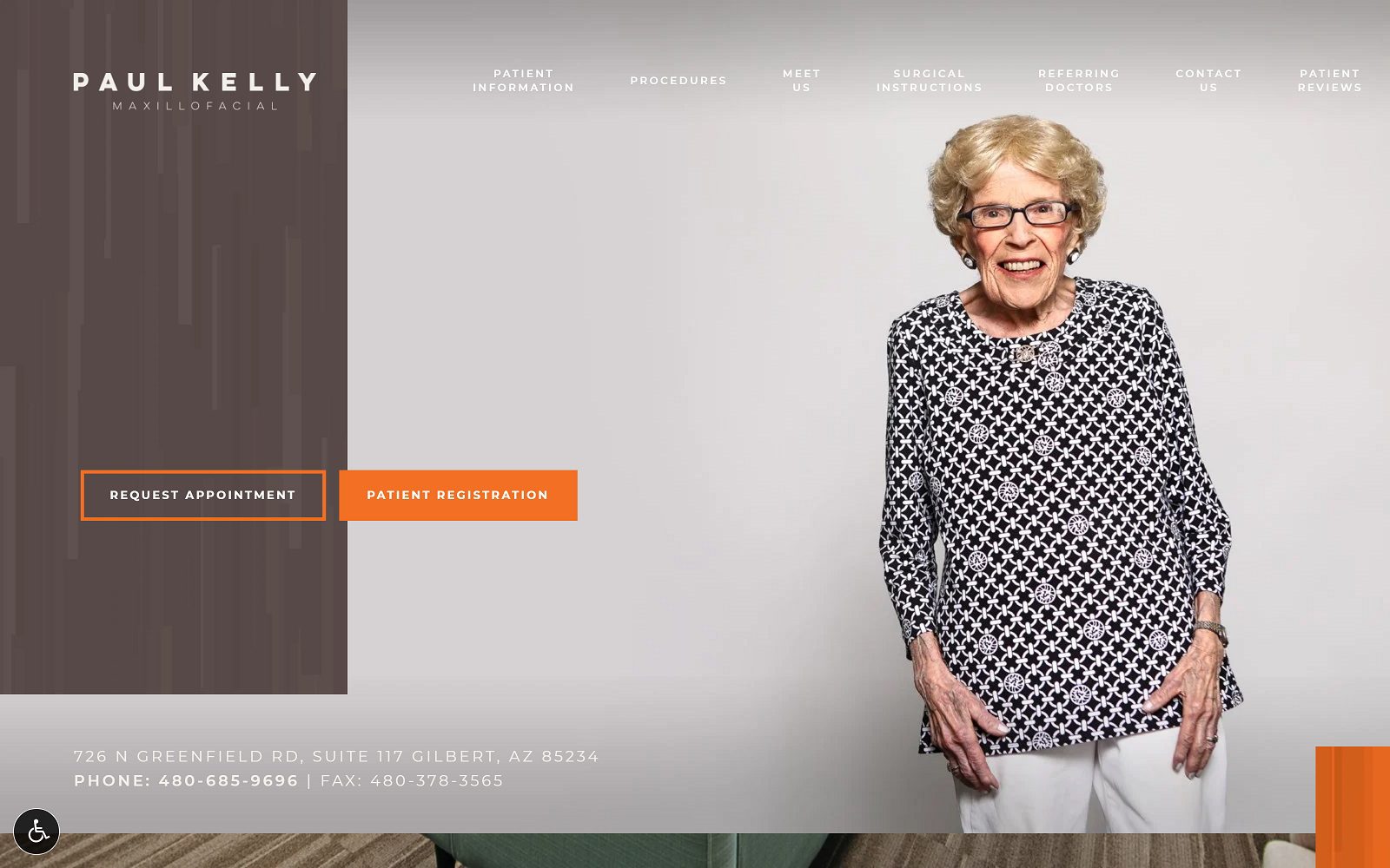 The Screenshot of Paul Kelly Maxillofacial: Paul J. Kelly DMD, MS Website