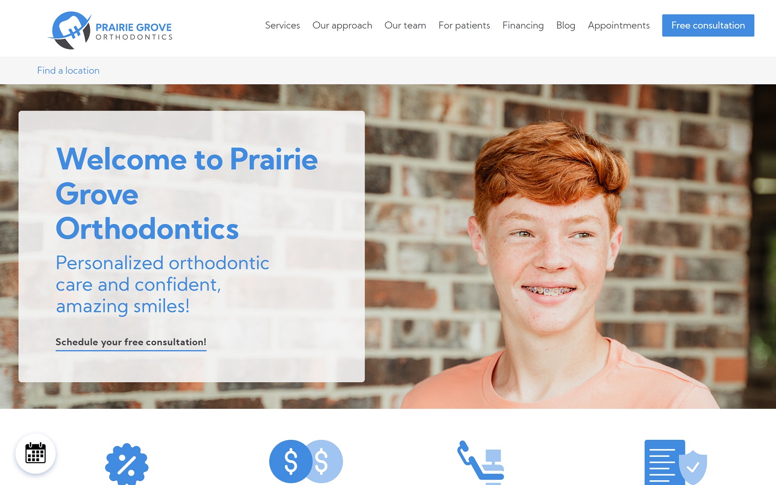 prairiegroveorthodontics.com screenshot