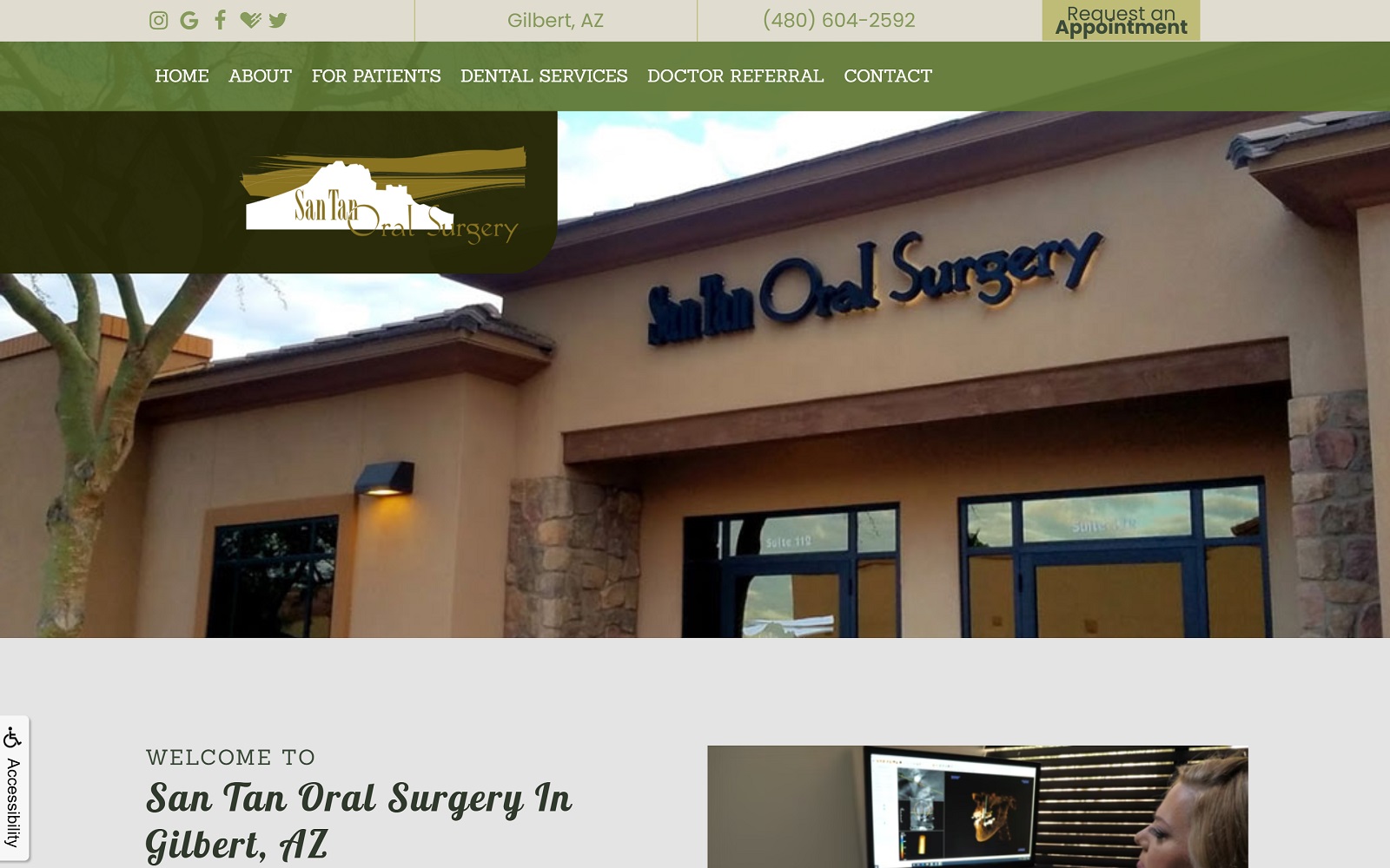 santanoralsurgery.com screenshot