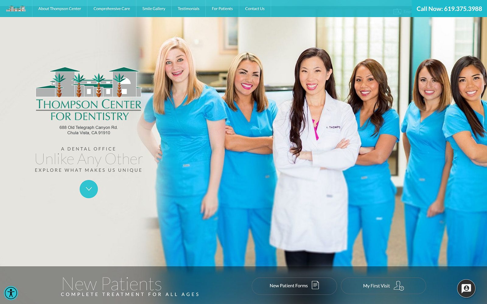 The Screenshot of Thompson Center for Dentistry Dr. Uyen Thompson Website