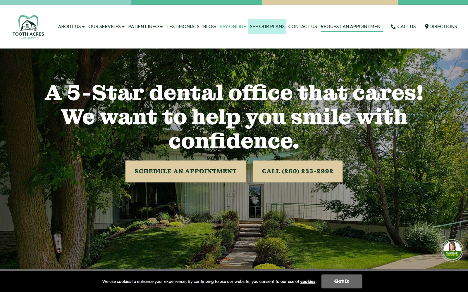toothacresdentistry.com screenshot