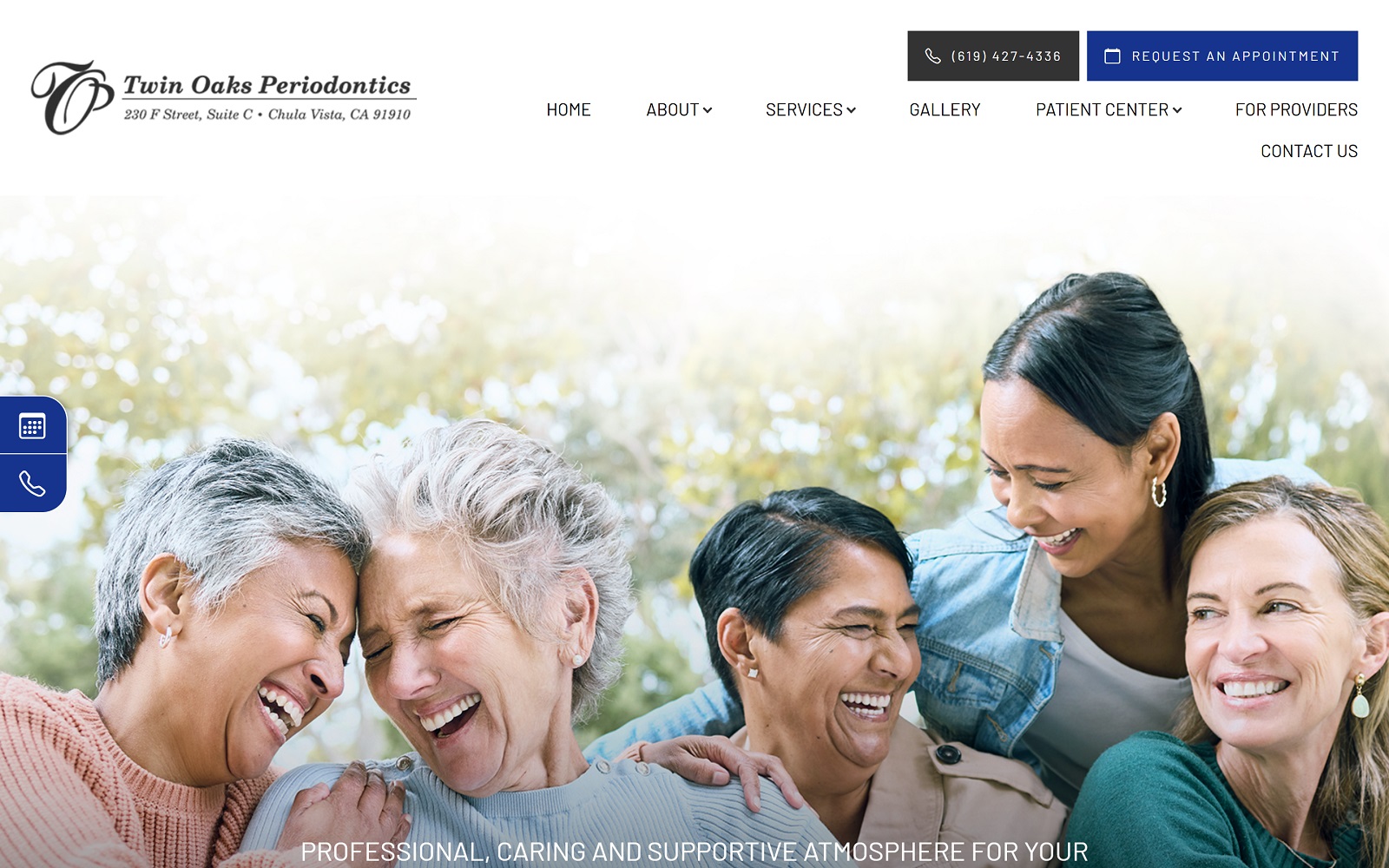 twinoaksperiodontics.com screenshot