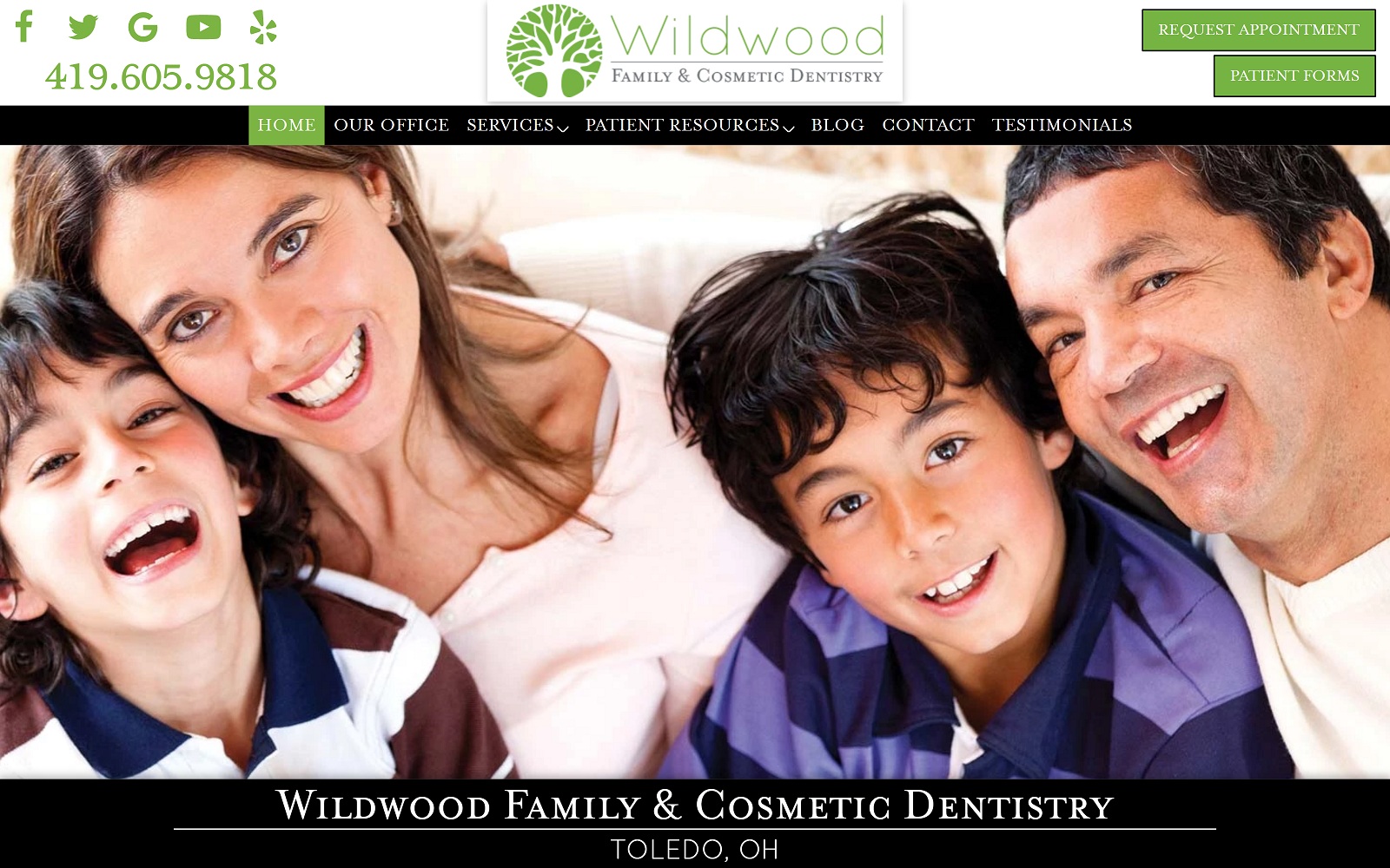 The Screenshot of Michael O'Neill D.D.S. - Wildwood Family & Cosmetic Dentistry Website