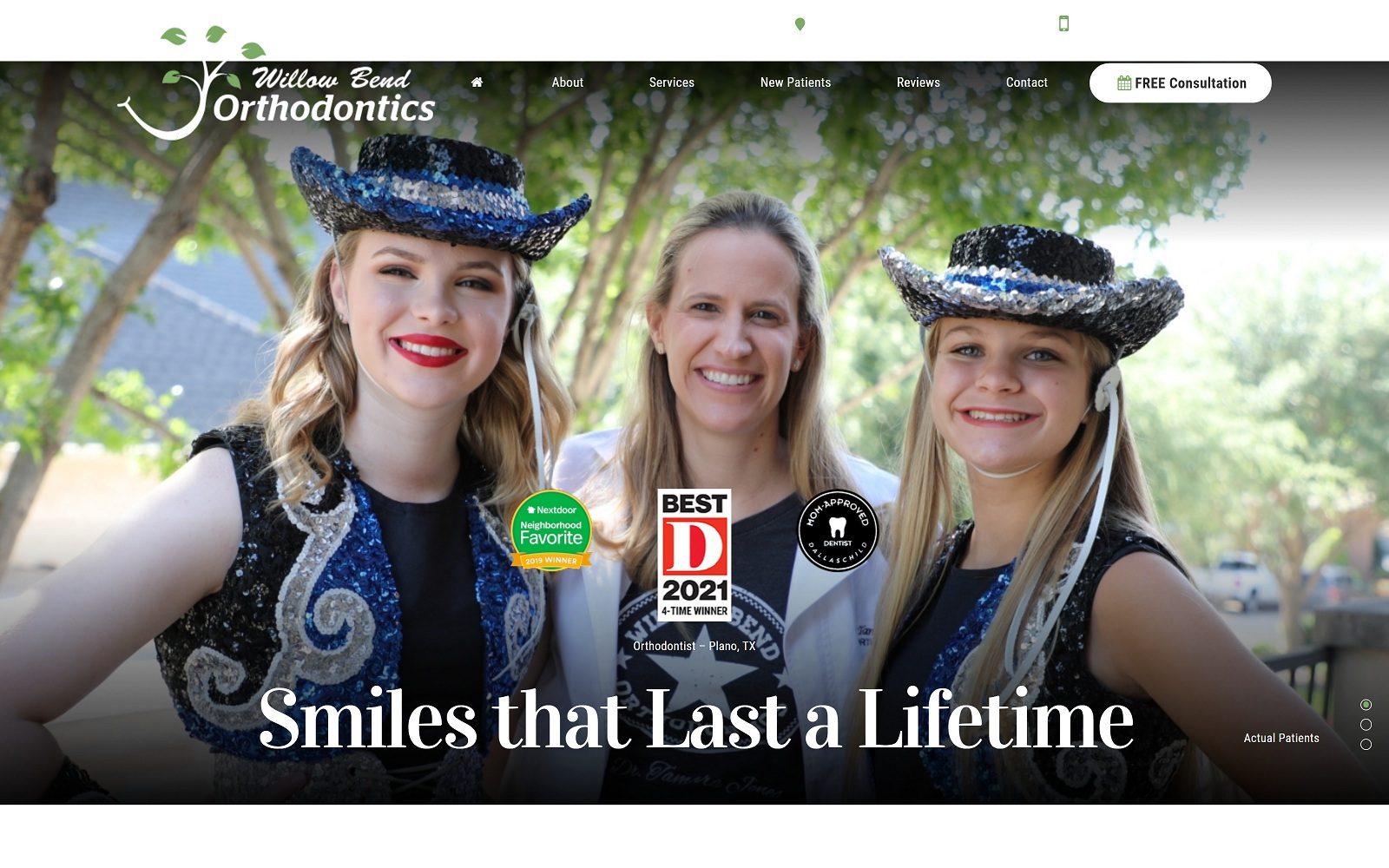 The Screenshot of Willow Bend Orthodontics Dr. Tamara Jones Website