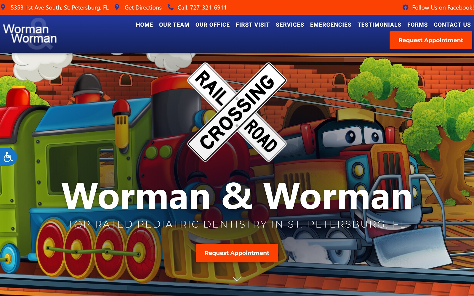 wormankidsdentist.com screenshot