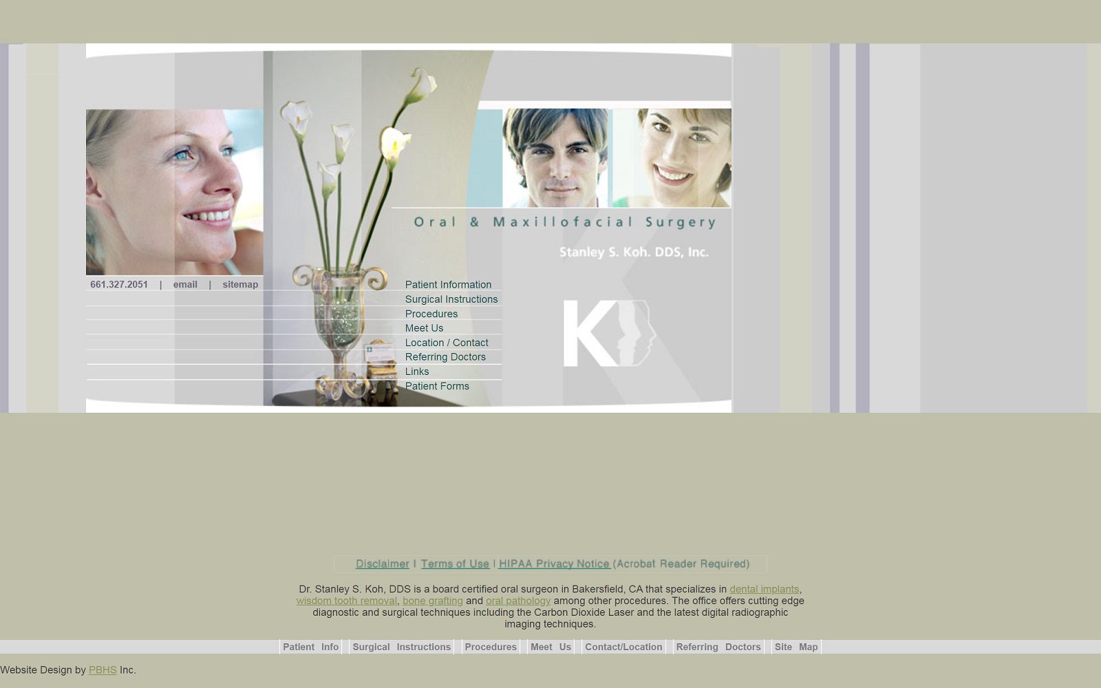 The Screenshot of Dr. Stanley S. Koh, DDS Inc. Website