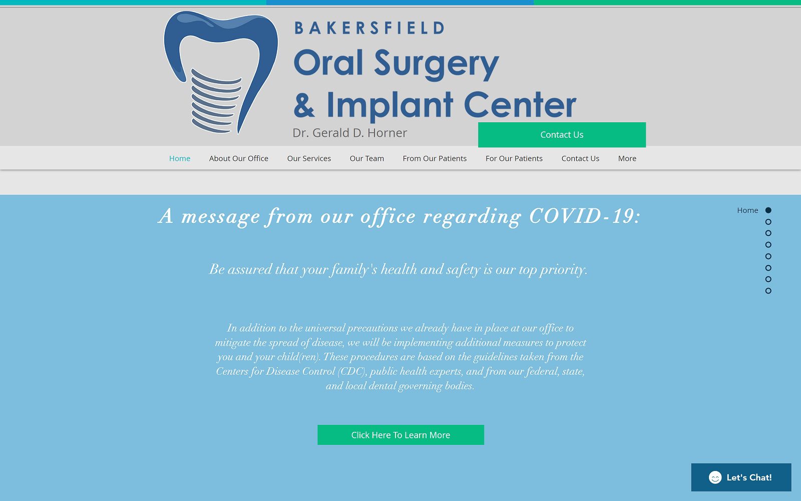 The Screenshot of Bakersfield Oral Surgery Website