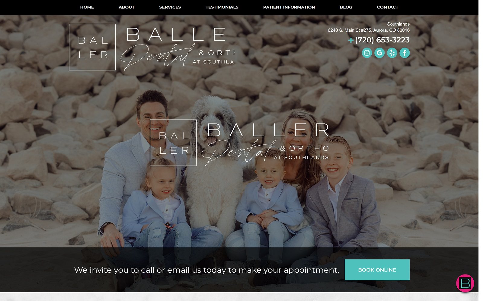 The Screenshot of Baller Dental & Orthodontics - Southlands Dr. Holly Baller Website