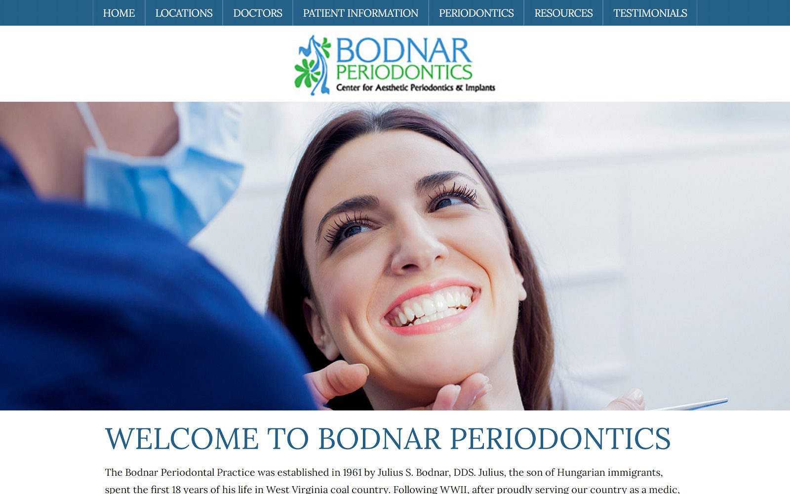The Screenshot of Bodnar Periodontics Website
