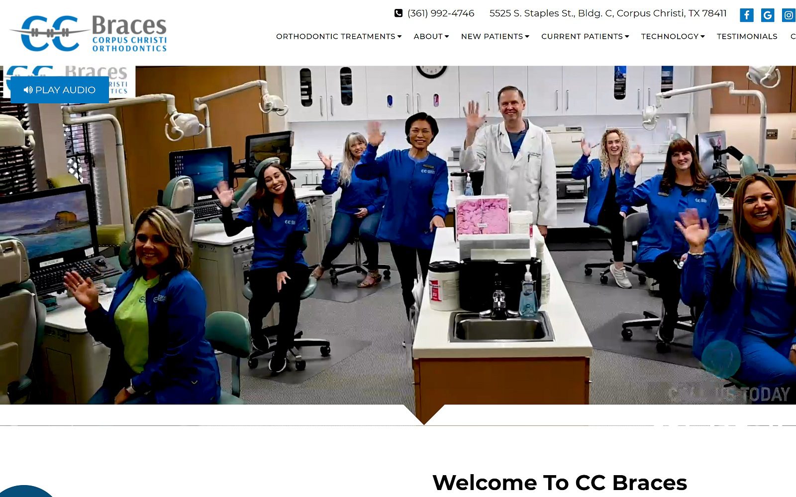The Screenshot of CC Braces, Corpus Christi Orthodontics Dr. Colin Mihalik Website