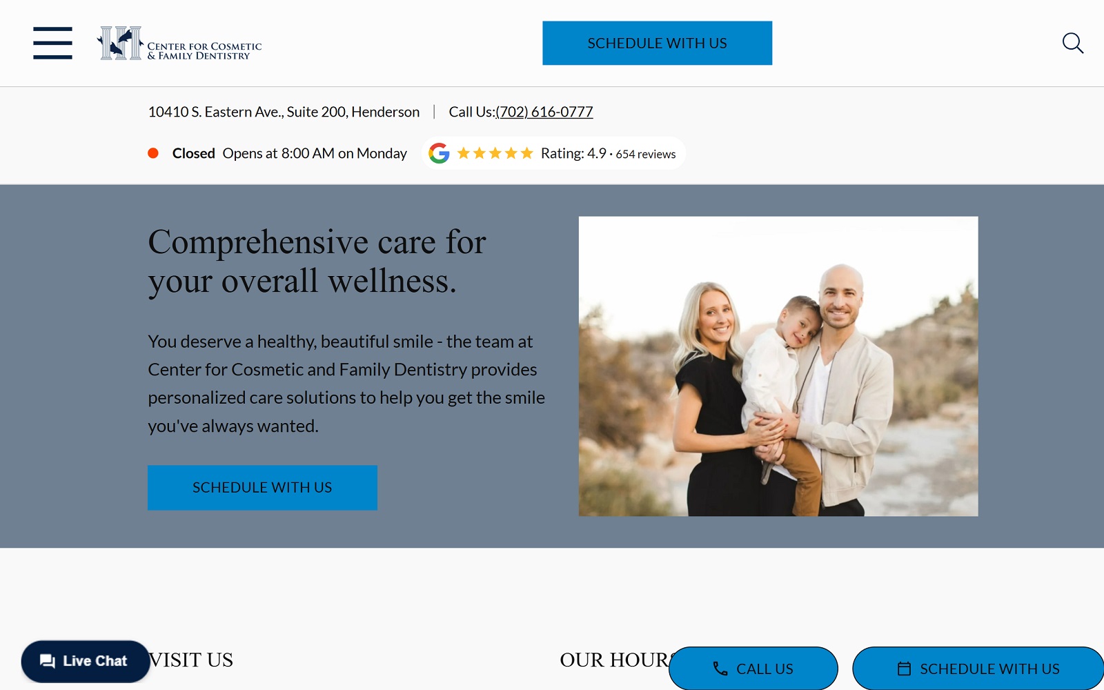 centerforcosmeticandfamilydentistry.com screenshot