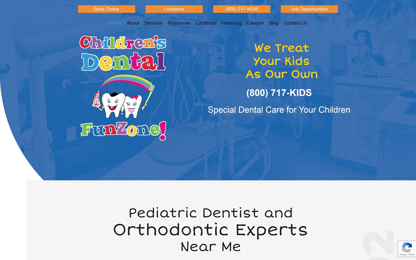 The Screenshot of Children's Dental FunZone - Riverside childrensdentalfunzone.com Website