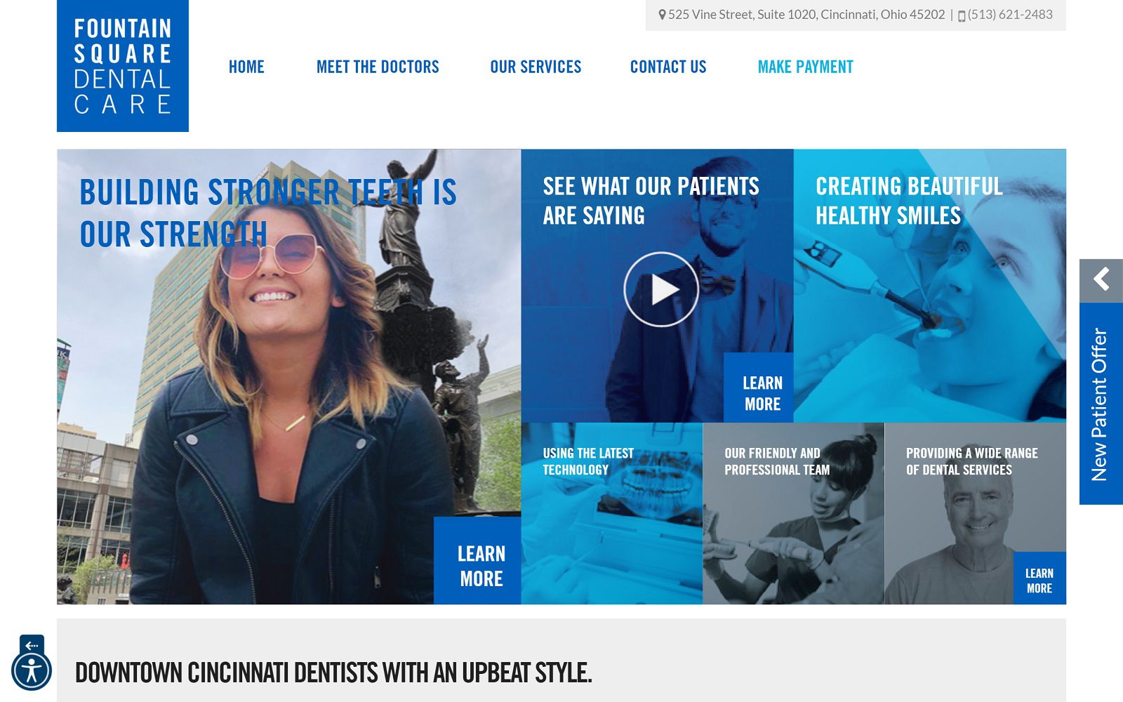 The Screenshot of Fountain Square Dental Care Website