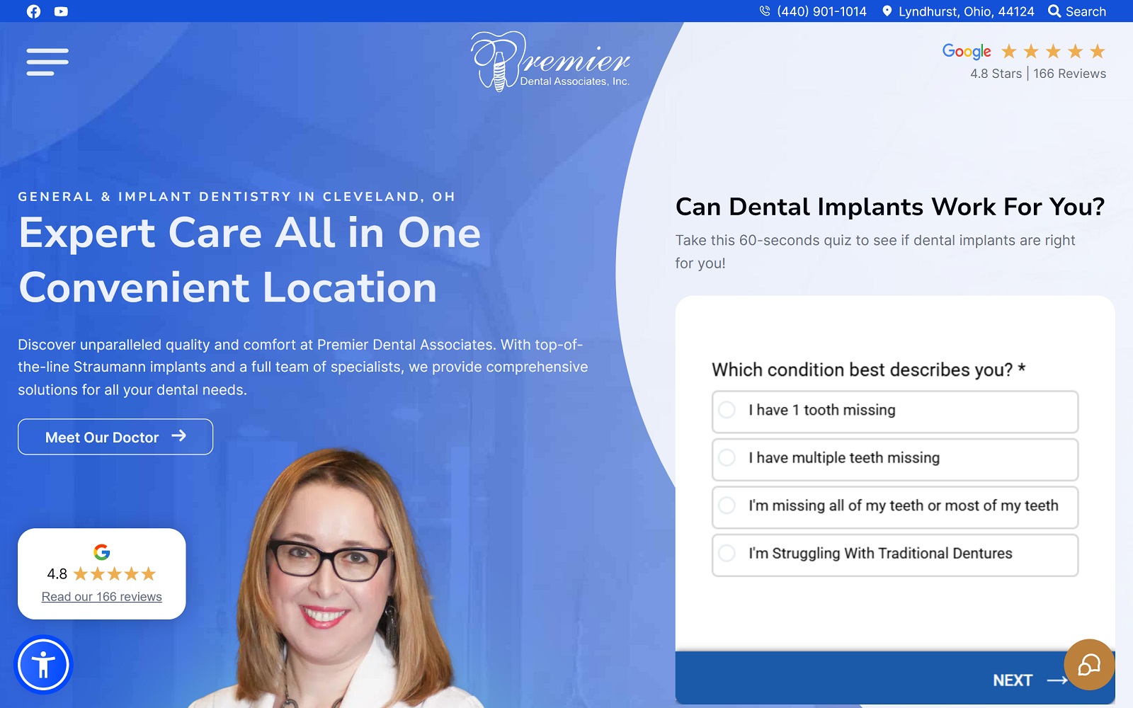clevelanddentistohio.com screenshot
