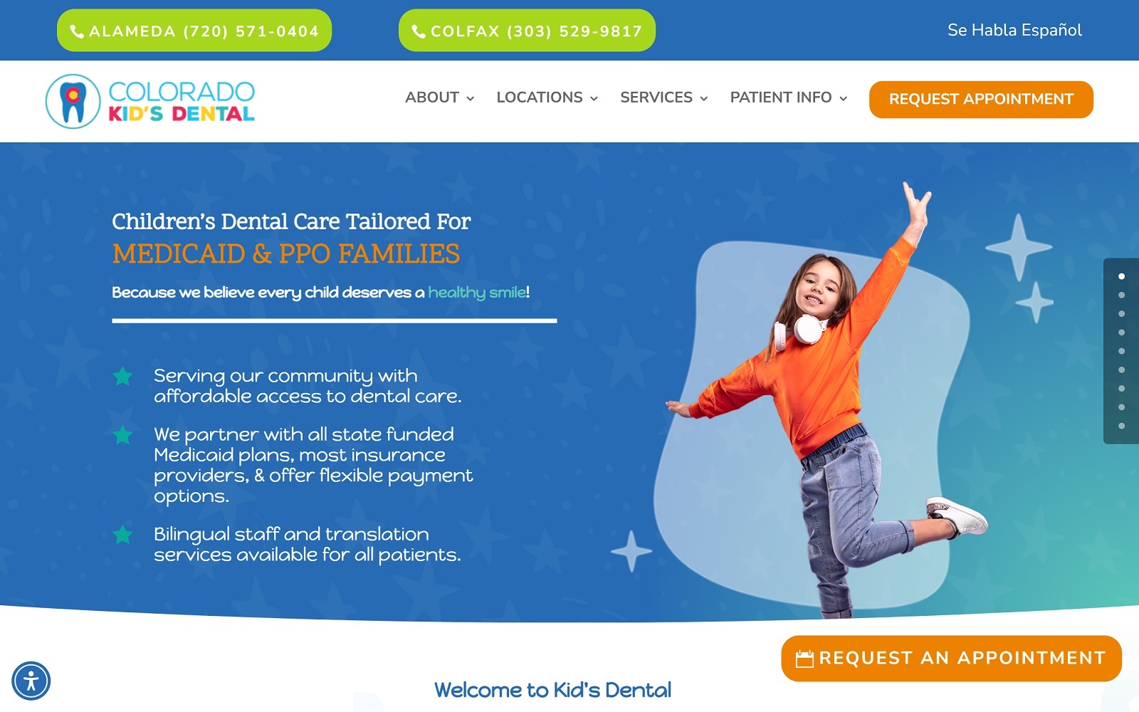 coloradokidsdental.com screenshot