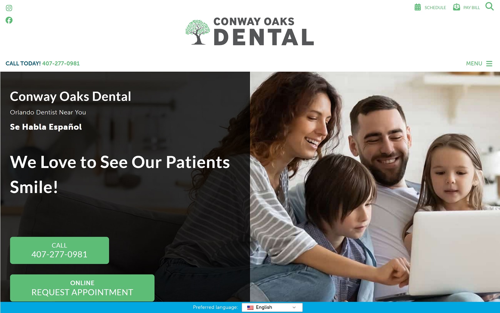 conwayoaksdental.com screenshot