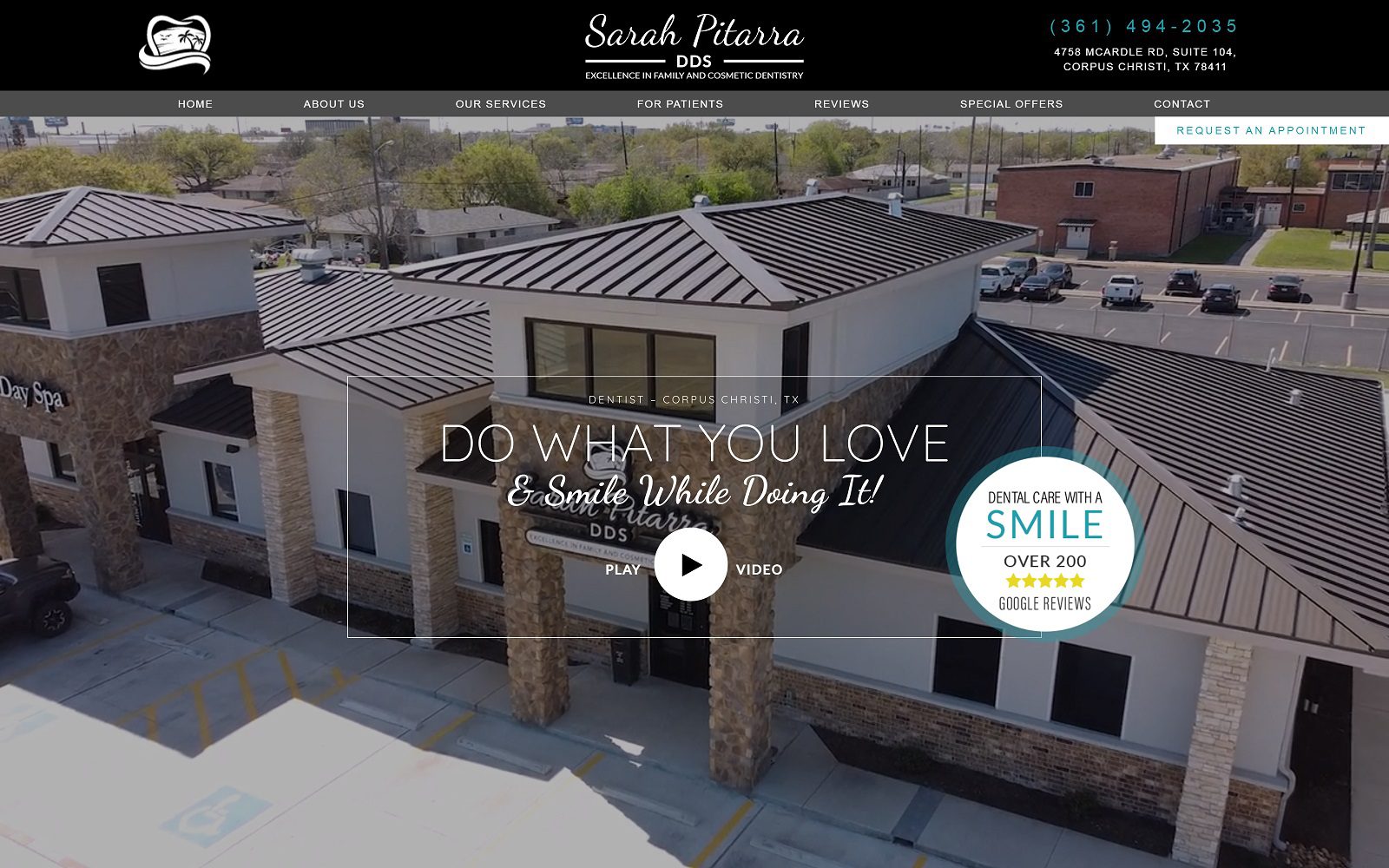 The Screenshot of Sarah Pitarra, DDS Website