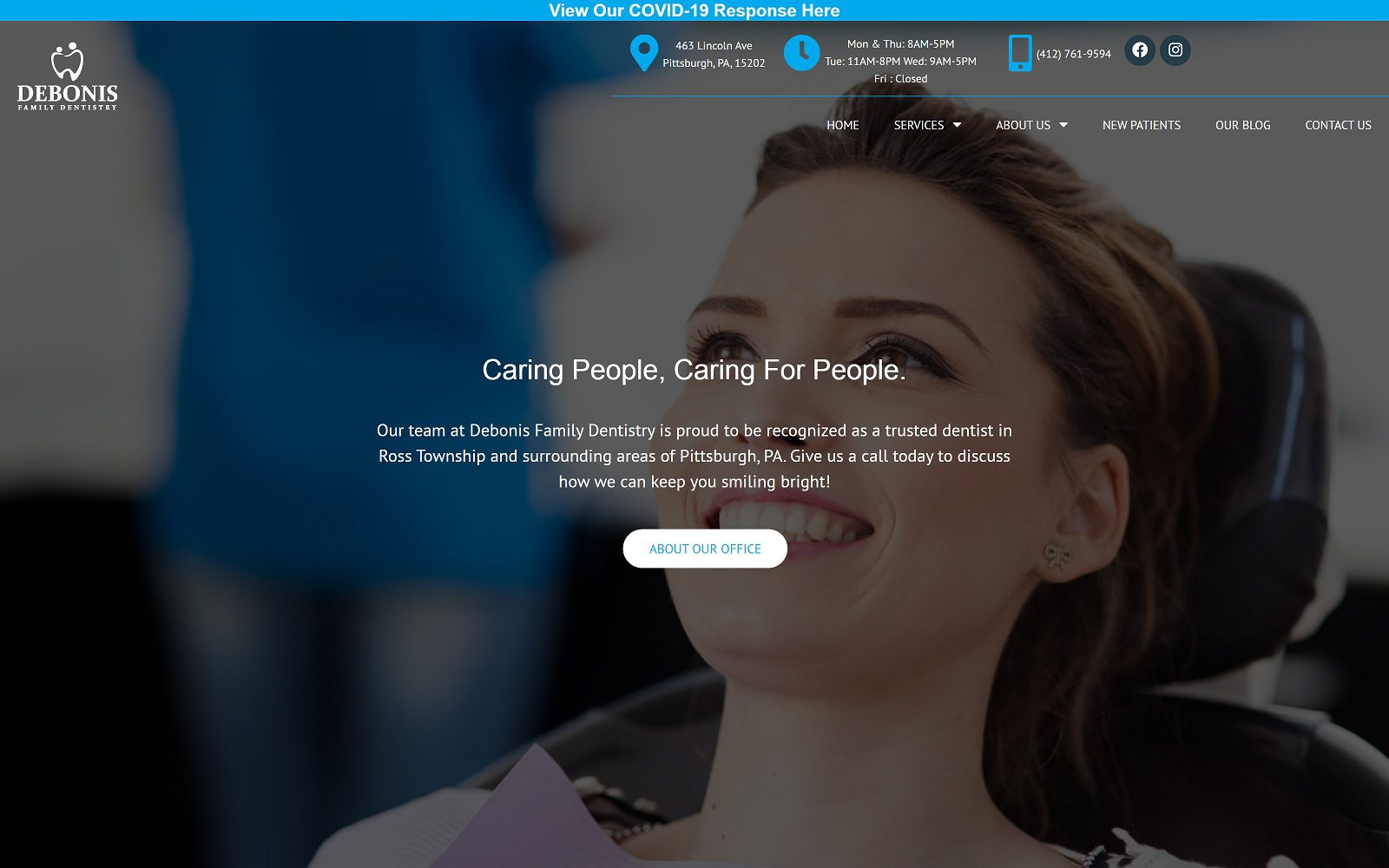 The Screenshot of DeBonis Family Dentistry Website