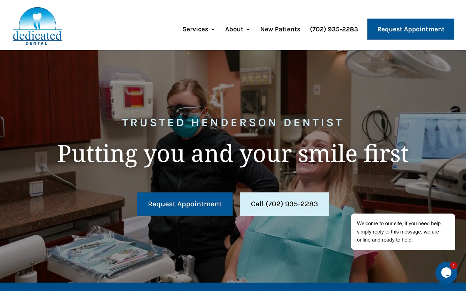 dedicateddentalcare.com screenshot