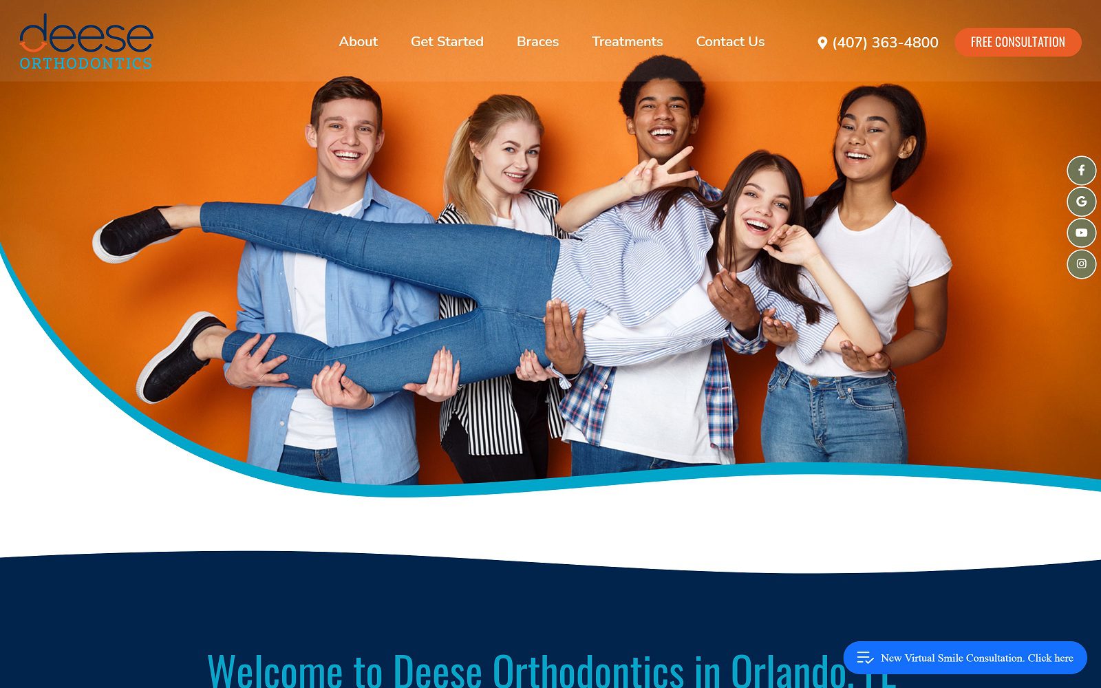 The Screenshot of Goldie & Deese Orthodontics Website