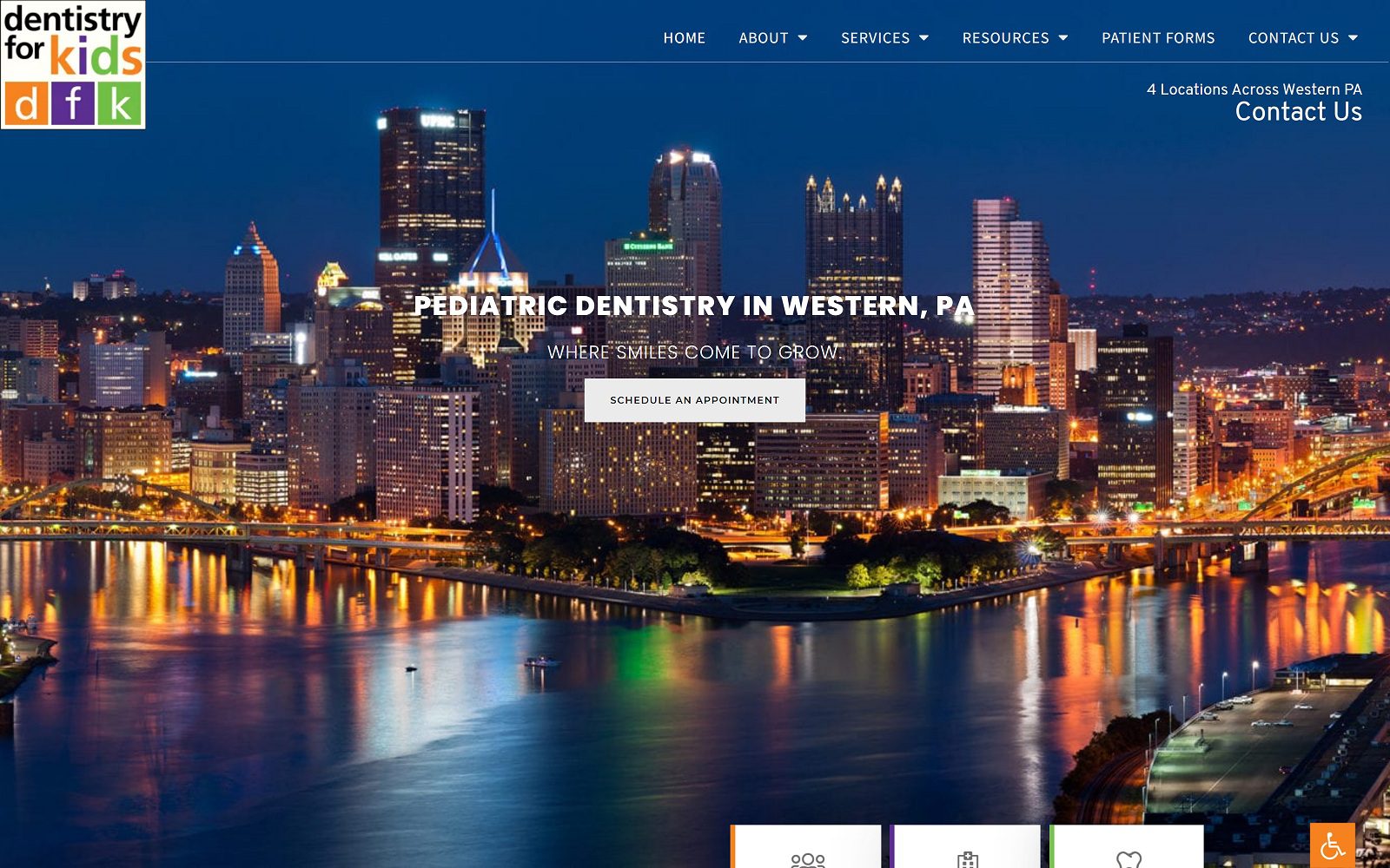 The Screenshot of Dentistry For Kids Website