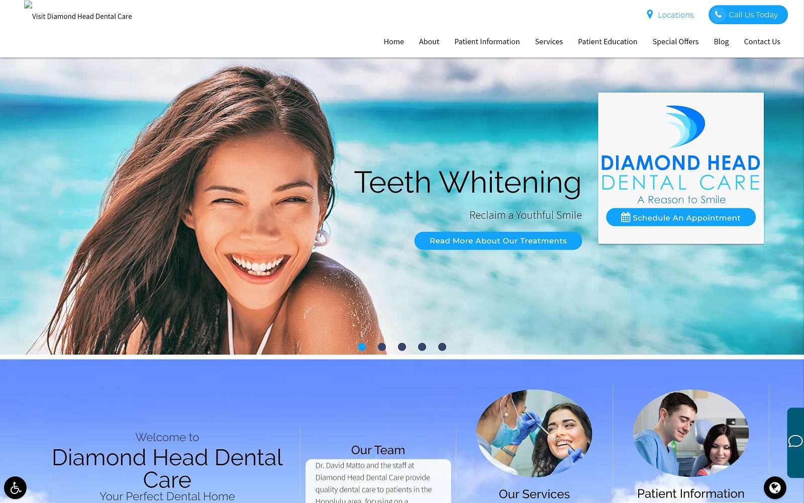 The Screenshot of Diamond Head Dental Care Dr. David Matto Website