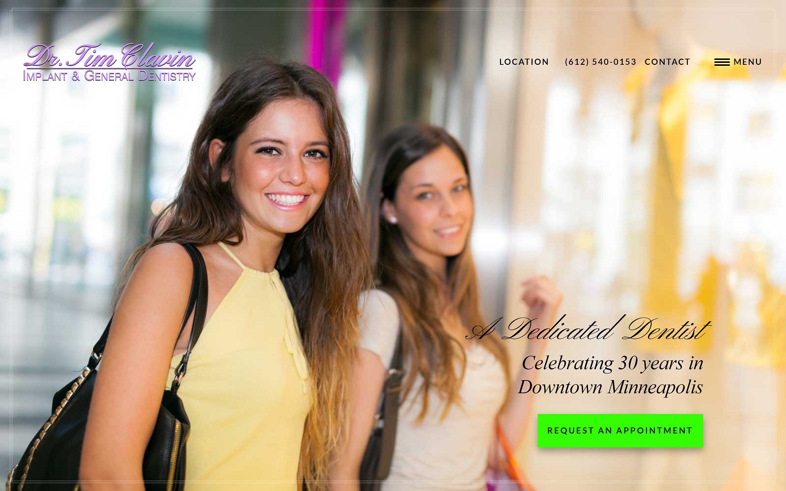 The Screenshot of Tim Clavin, DDS Website