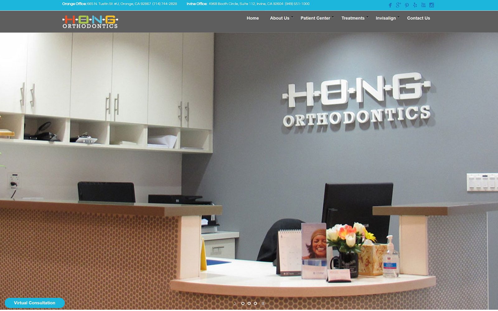 The Screenshot of Hong Orthodontics Dr. Justin Hong Website