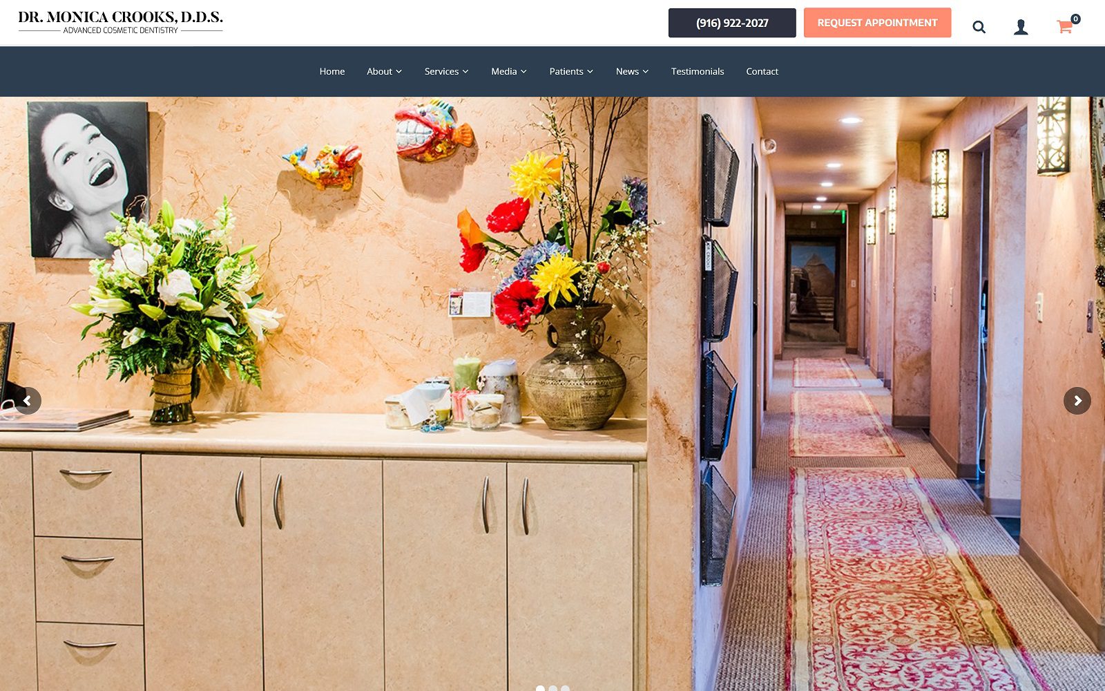 The Screenshot of Dr. Monica Crooks, DDS Website