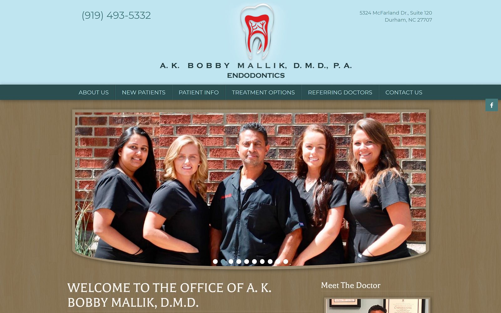 The Screenshot of A K Bobby Mallik DMD PA Website