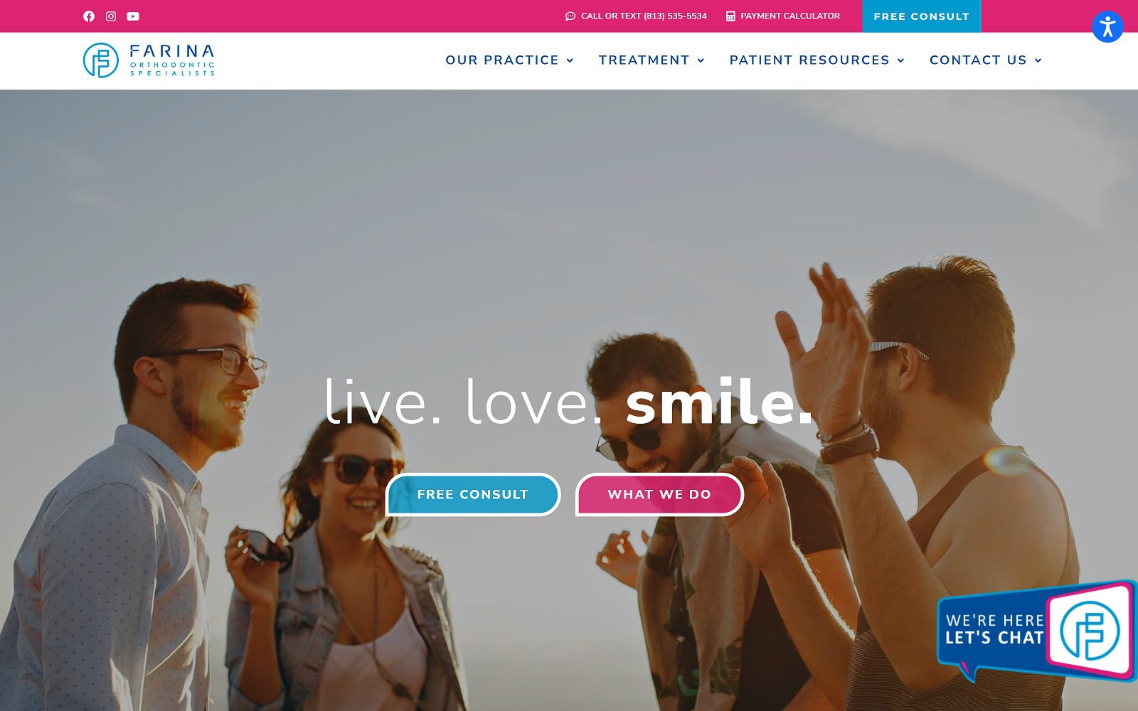 The Screenshot of Farina Orthodontic Specialists Dr. Mark Farina Website