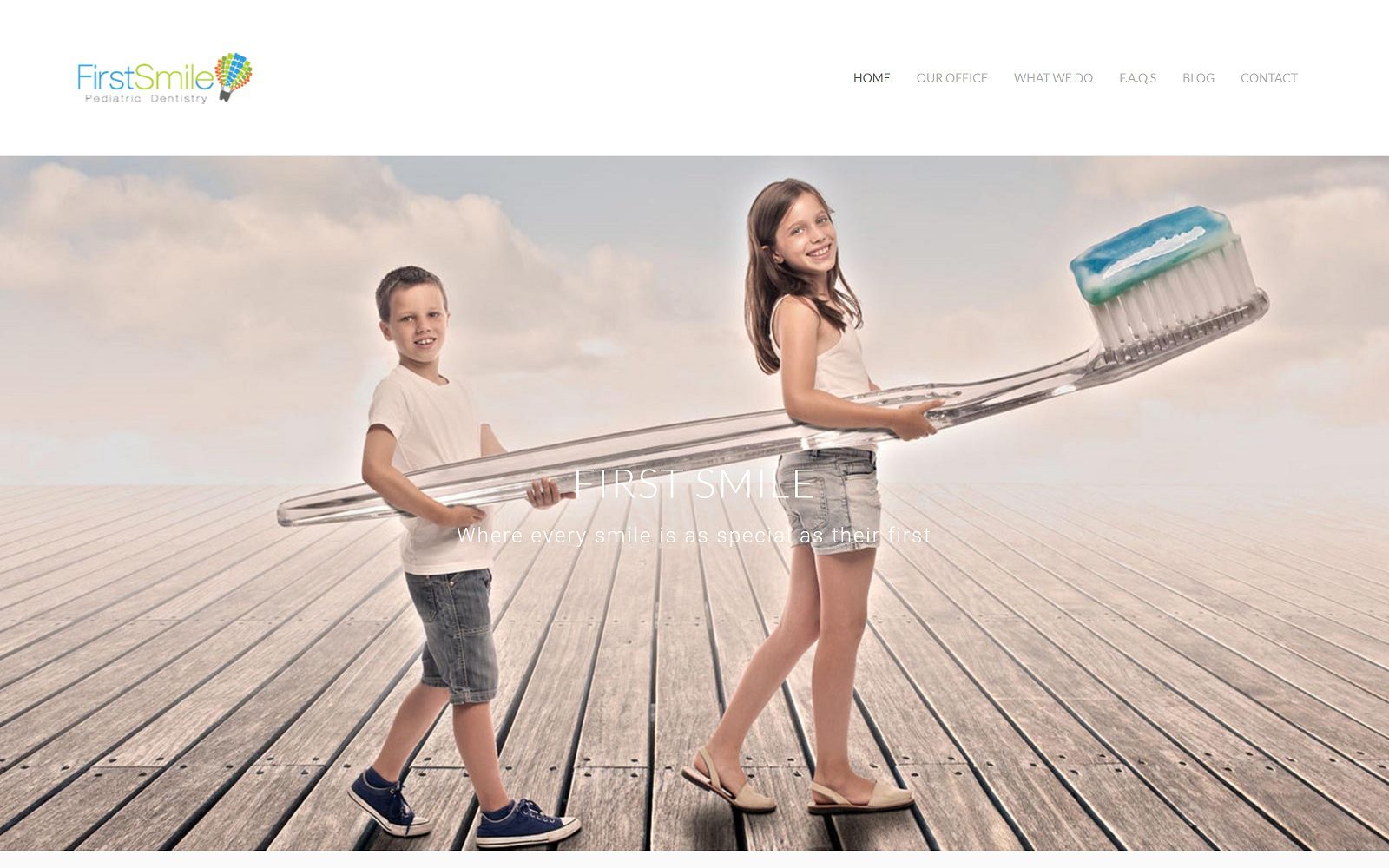 The Screenshot of First Smile Pediatric Dentistry Rabin Marrfatia Website