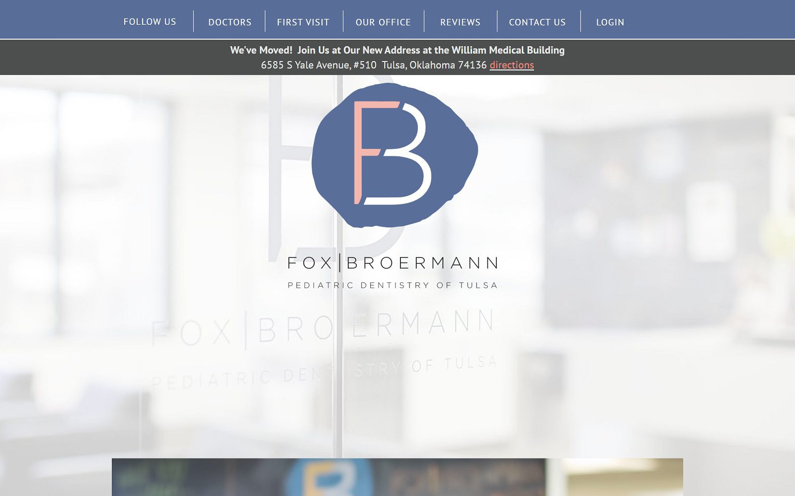 The Screenshot of Fox Broermann Pediatric Dentistry of Tulsa Website