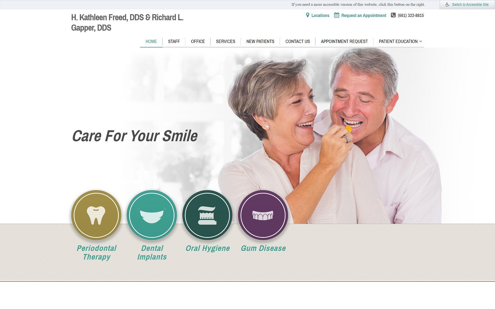 The Screenshot of Richard L Gapper, DDS Website