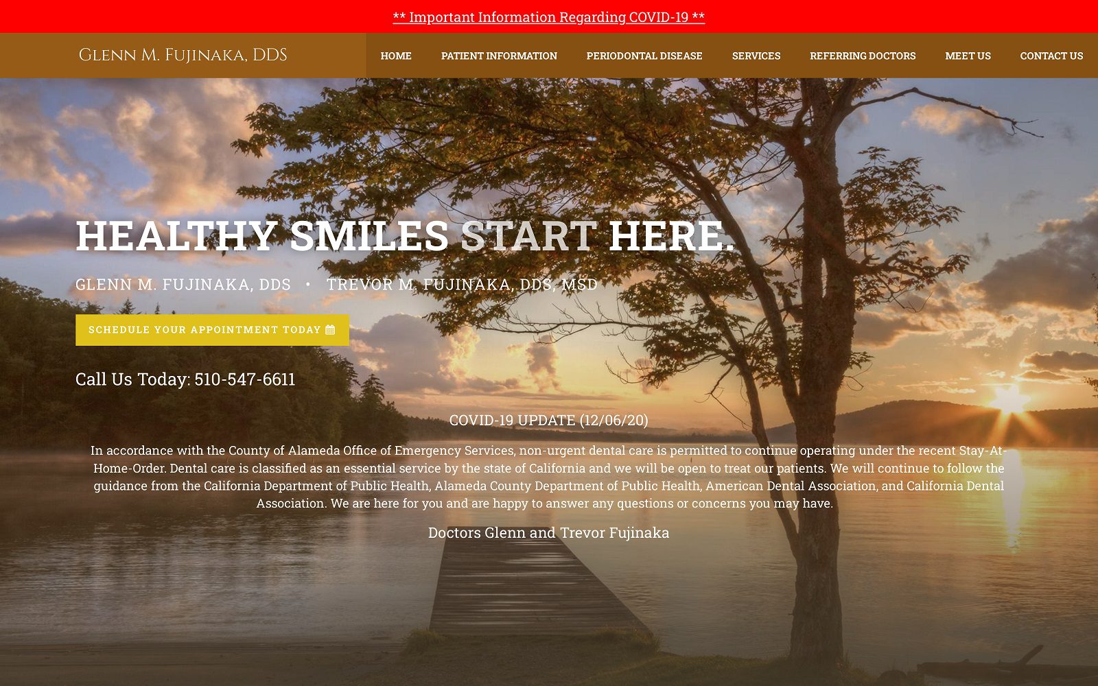 The Screenshot of Glenn M Fujinaka DDS Website