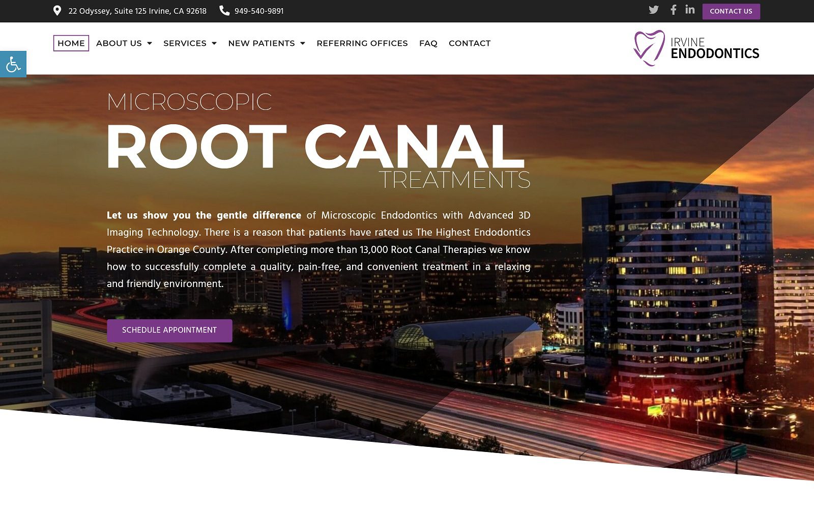 The Screenshot of Irvine Endodontics Dr. Fay Mansouri Website
