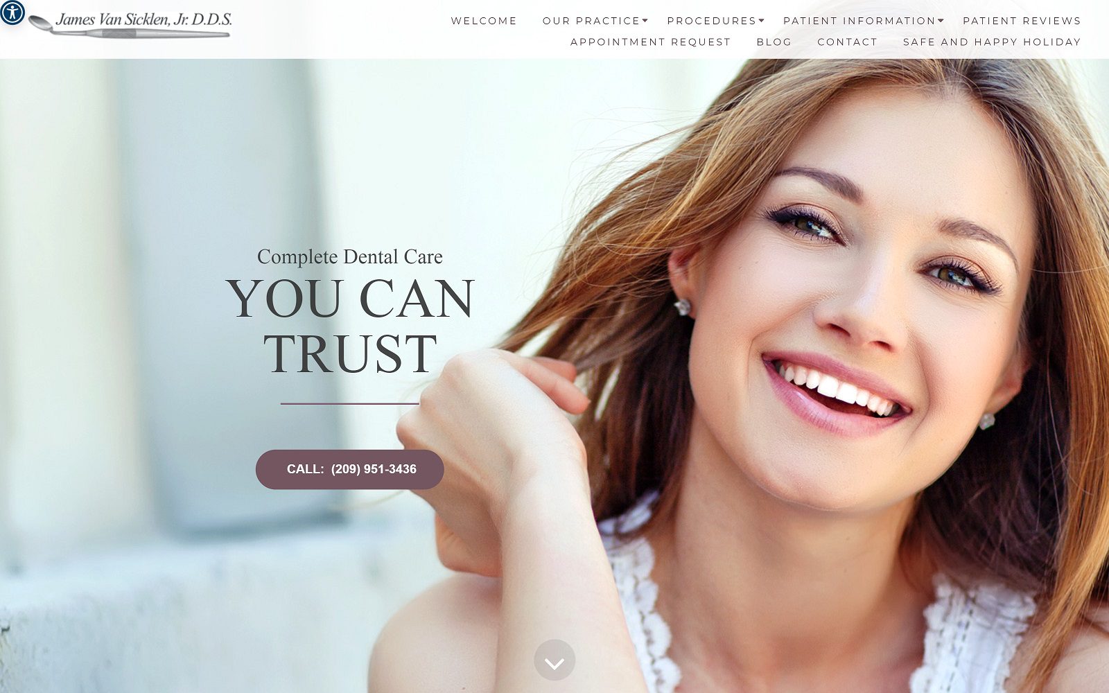 The Screenshot of James Van Sicklen, DDS Website