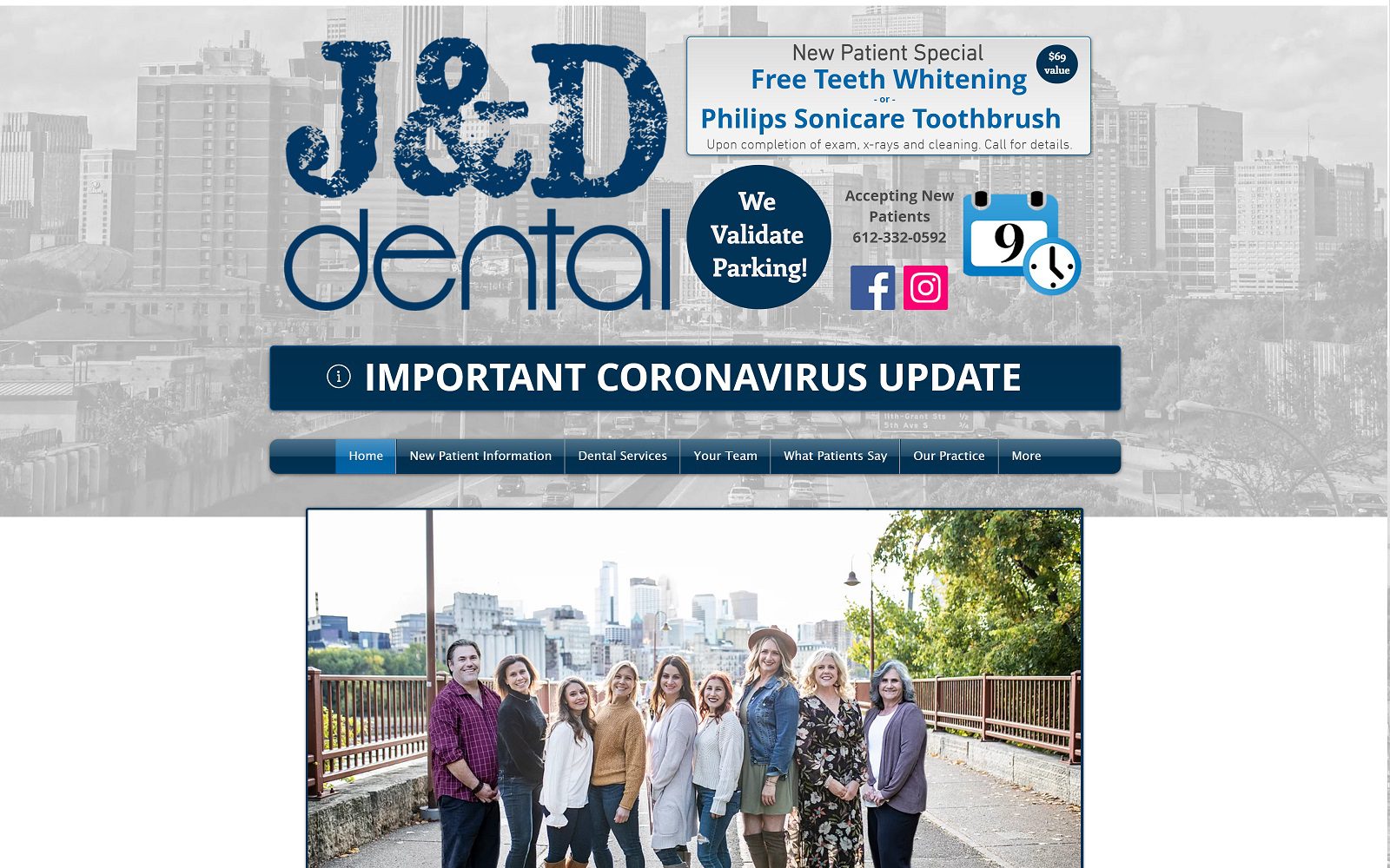 The Screenshot of J & D Dental Website