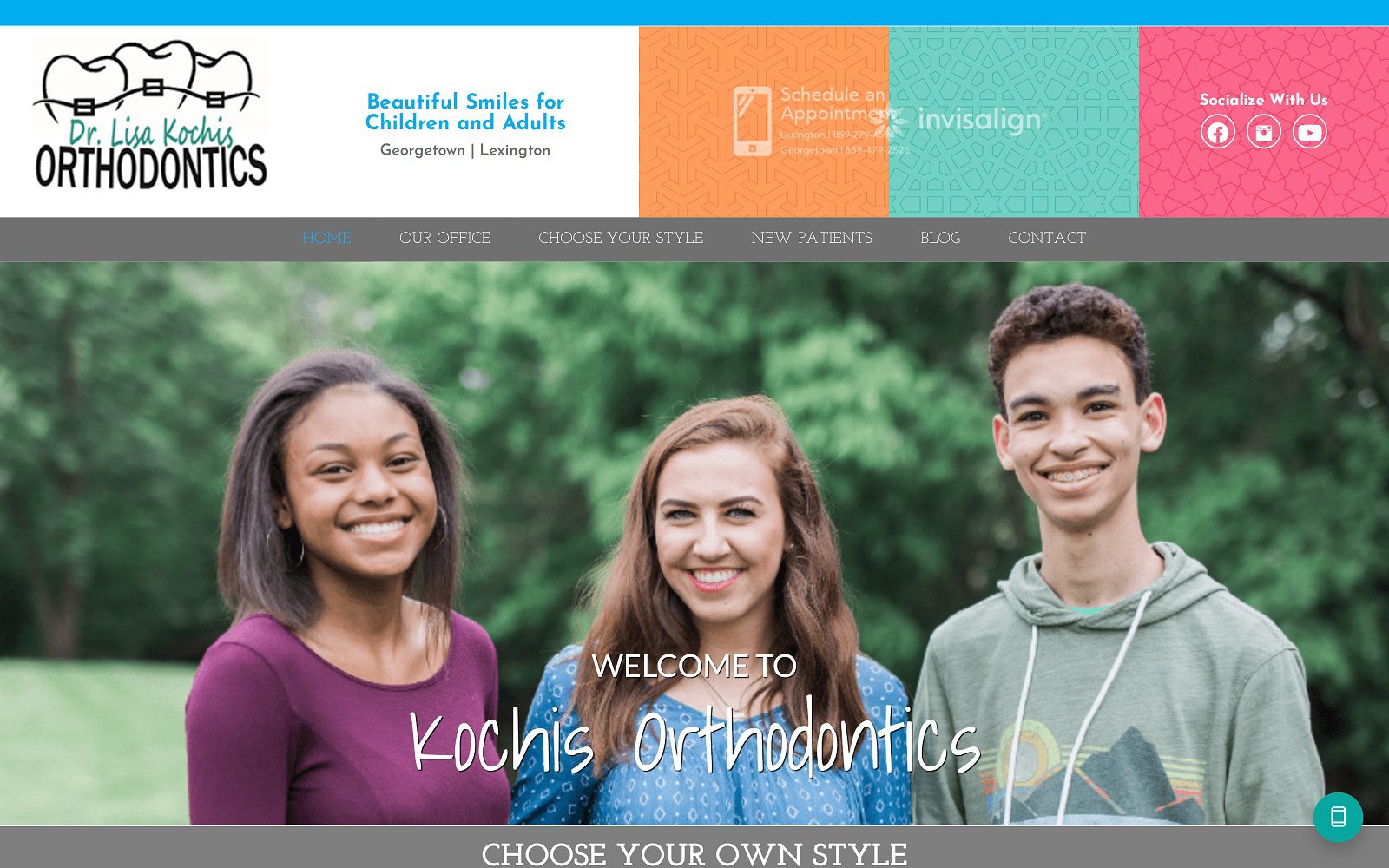 The Screenshot of Kochis Orthodontics Dr. Lisa Kochi Website