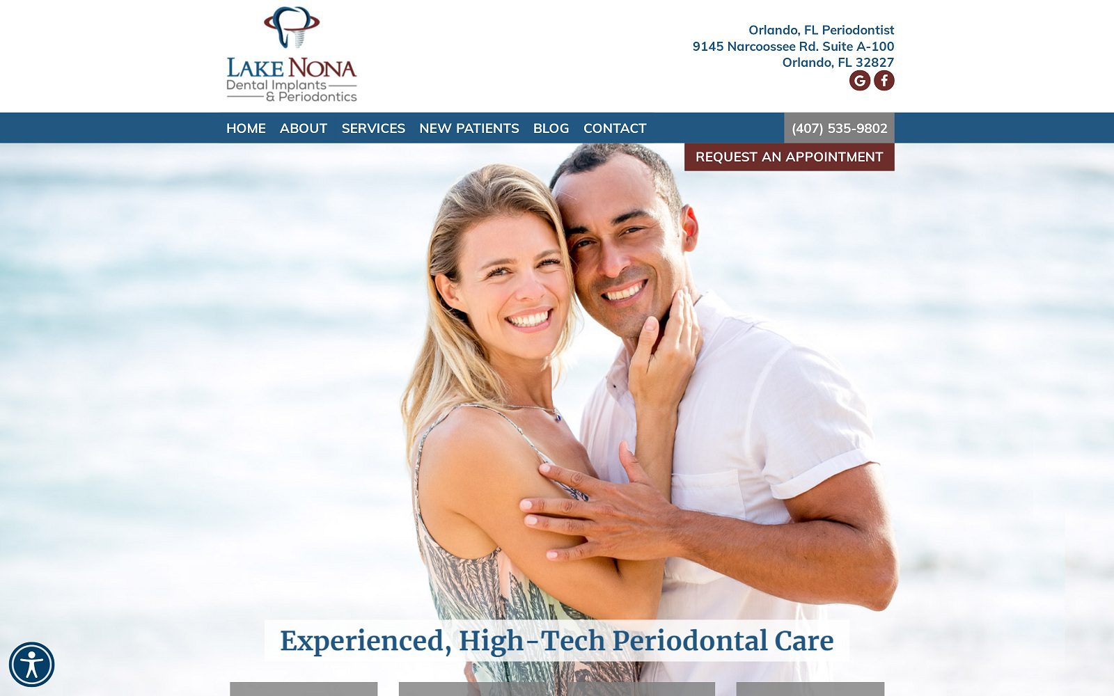 The Screenshot of Lake Nona Dental Implants and Periodontics of Orlando Dr. Carlos Pires Website