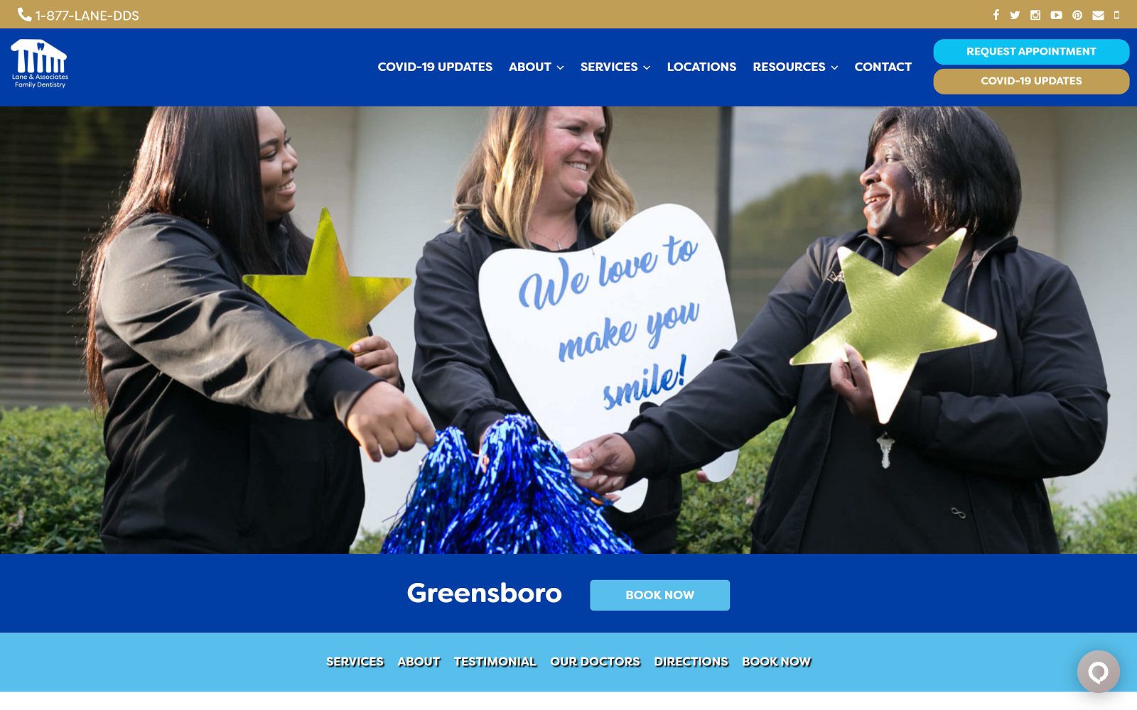 The Screenshot of Lane & Associates Family Dentistry - Greensboro Website