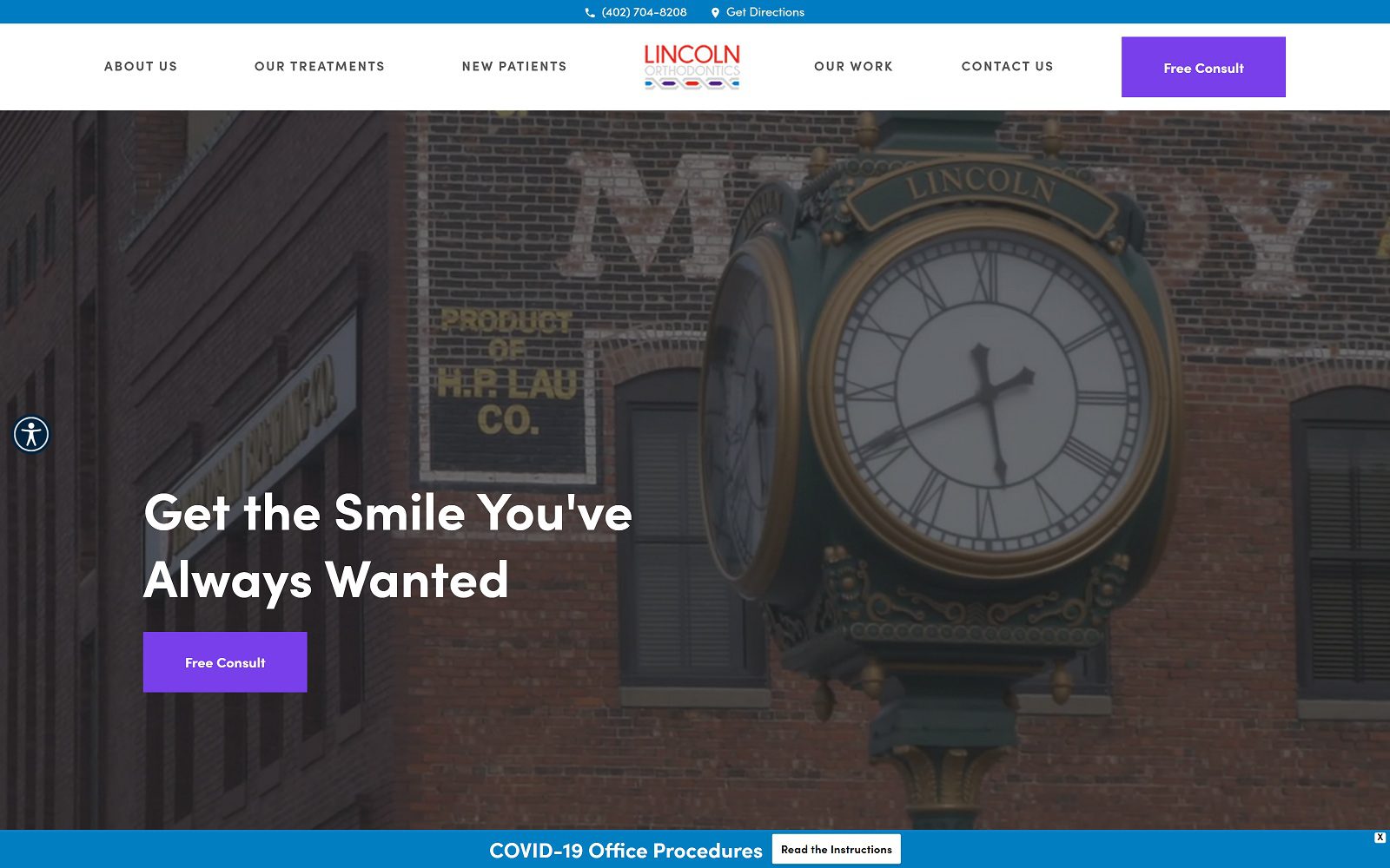 The Screenshot of Lincoln Orthodontics Dr. Emily Willett Website