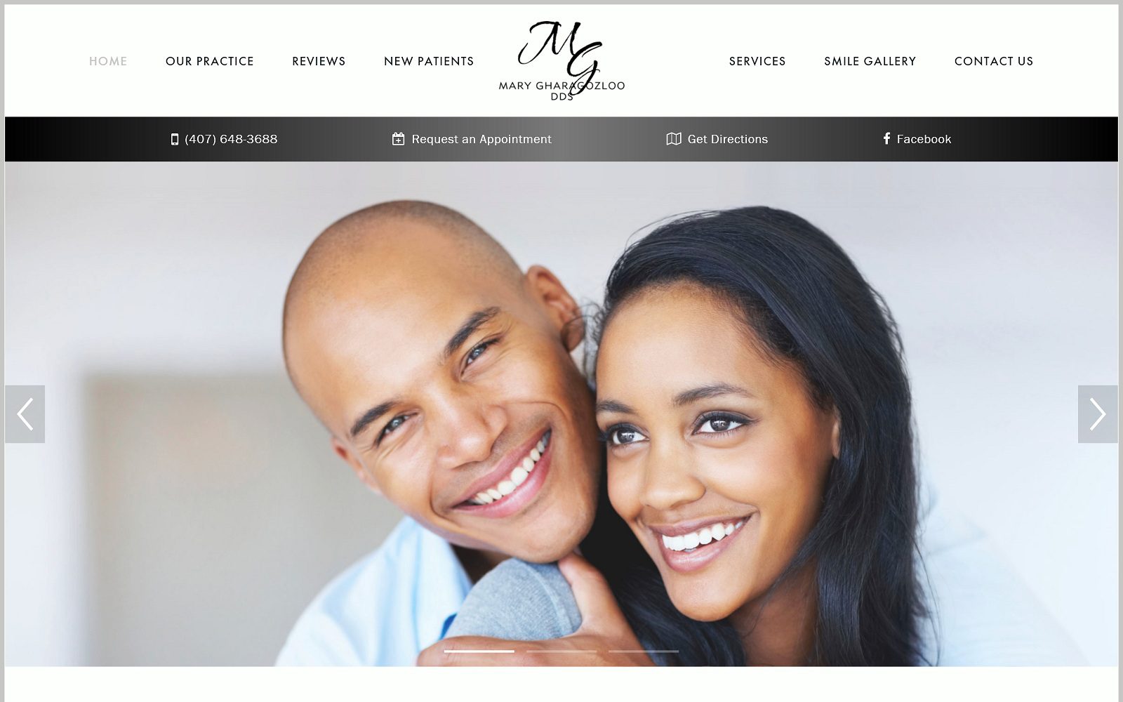 The Screenshot of Mary Gharagozloo DDS PLLC Website