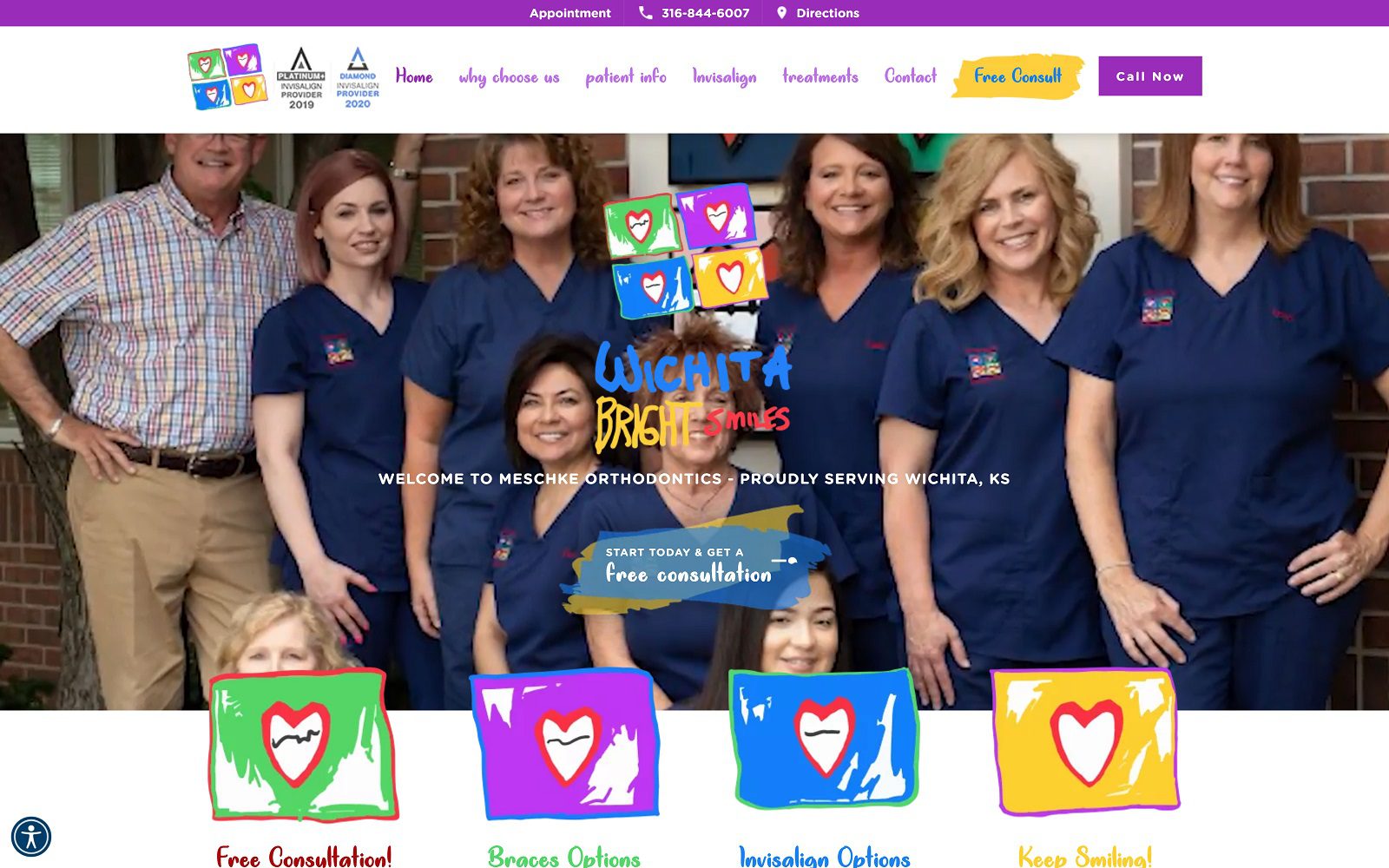 The Screenshot of Meschke Orthodontics - Wichita Bright Smiles Website