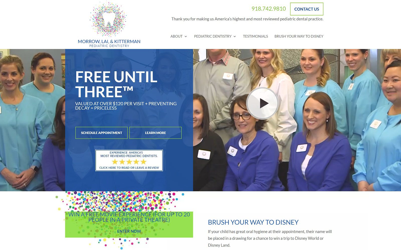 The Screenshot of Morrow, Lai and Kitterman Tulsa Children’s Dentistry Website