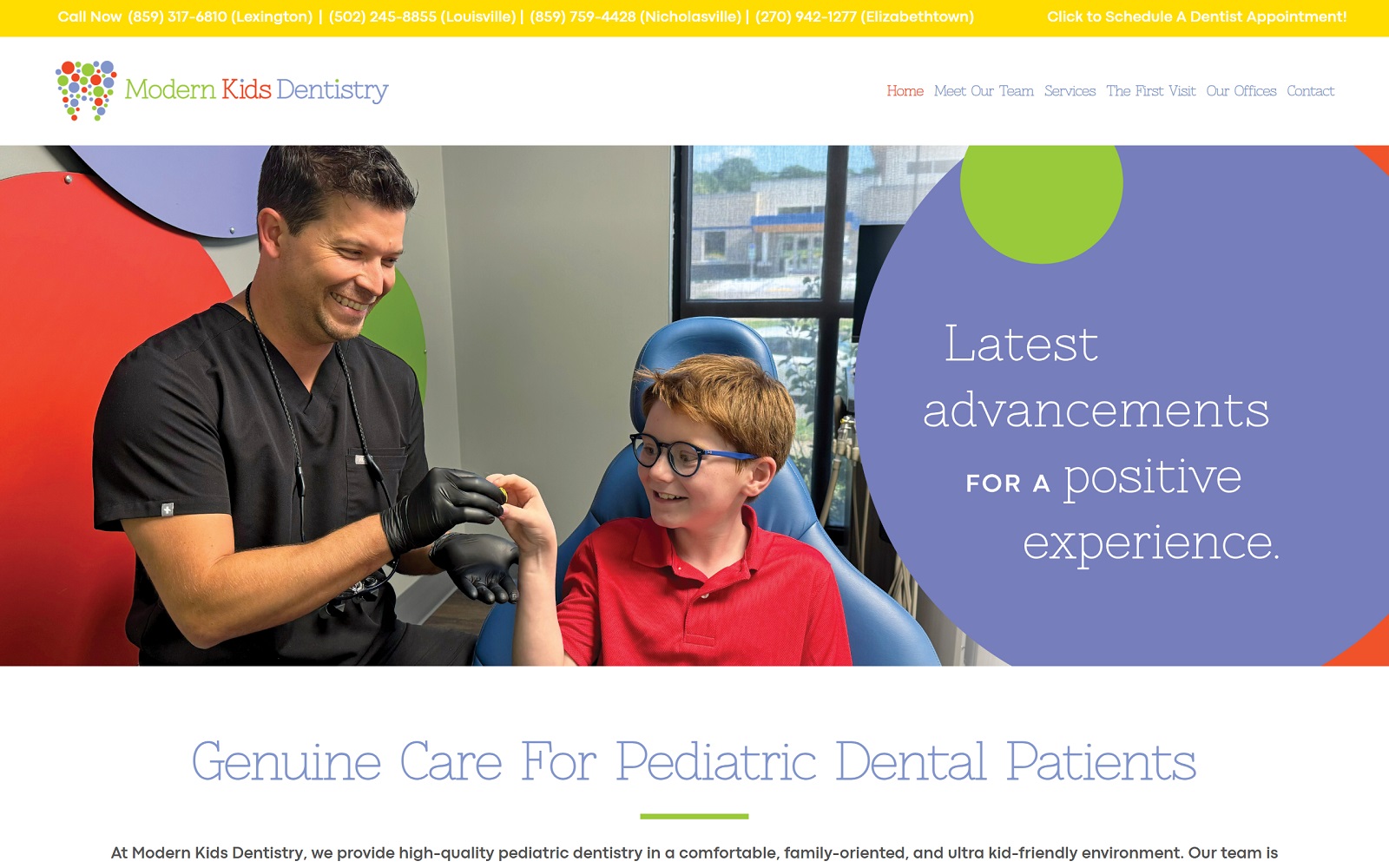 modernkidsdentistry.com screenshot