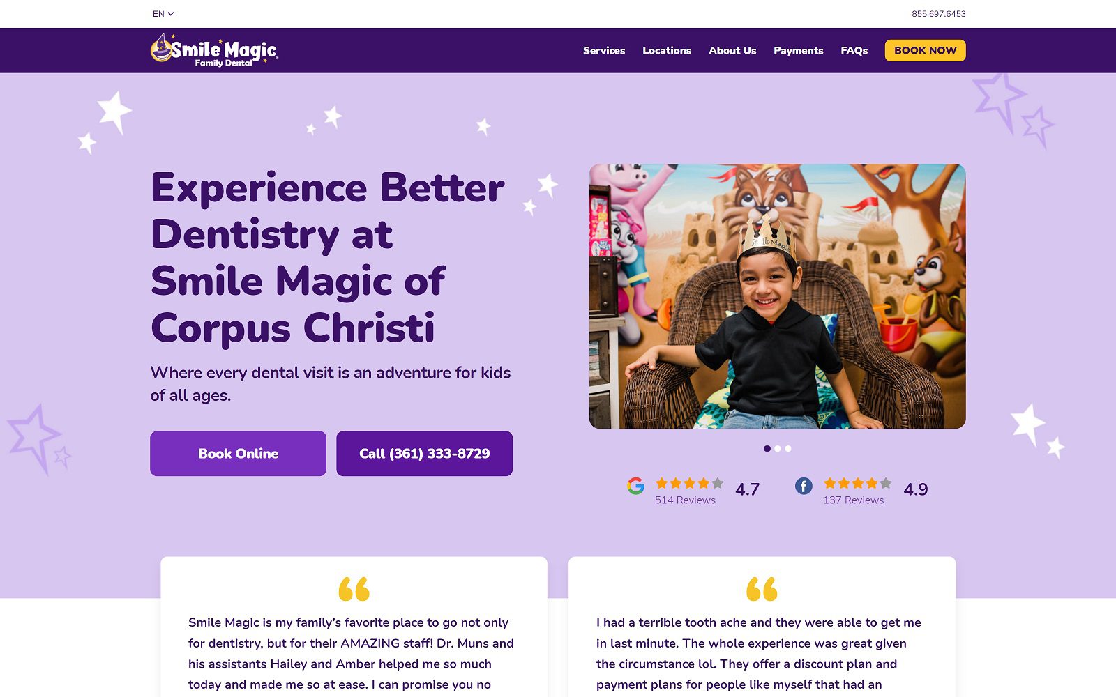 The Screenshot of Smile Magic Website